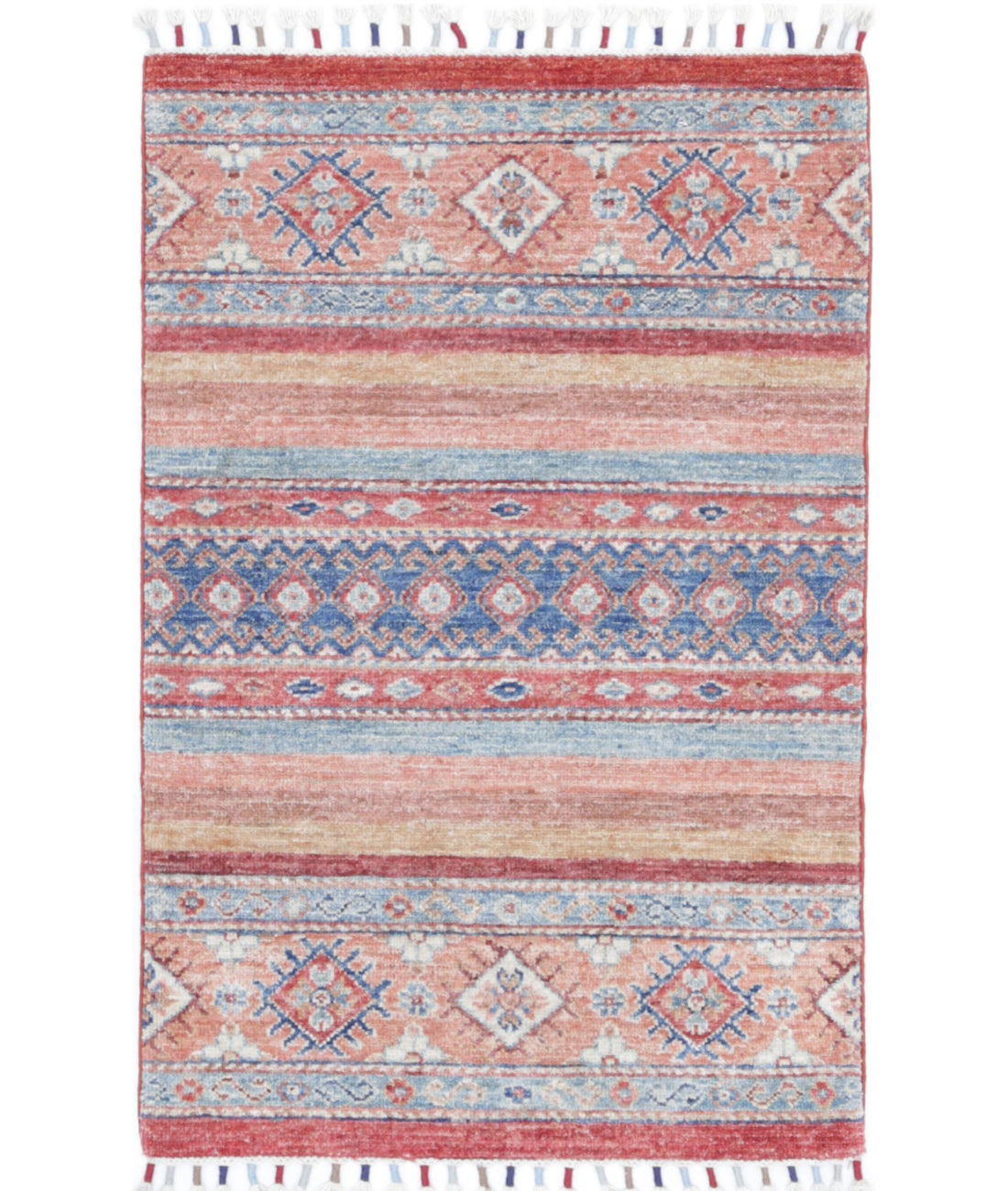 Hand Knotted Khurjeen Wool Rug - 1&#39;11&#39;&#39; x 3&#39;0&#39;&#39; 1&#39;11&#39;&#39; x 3&#39;0&#39;&#39; (58 X 90) / Multi / Multi