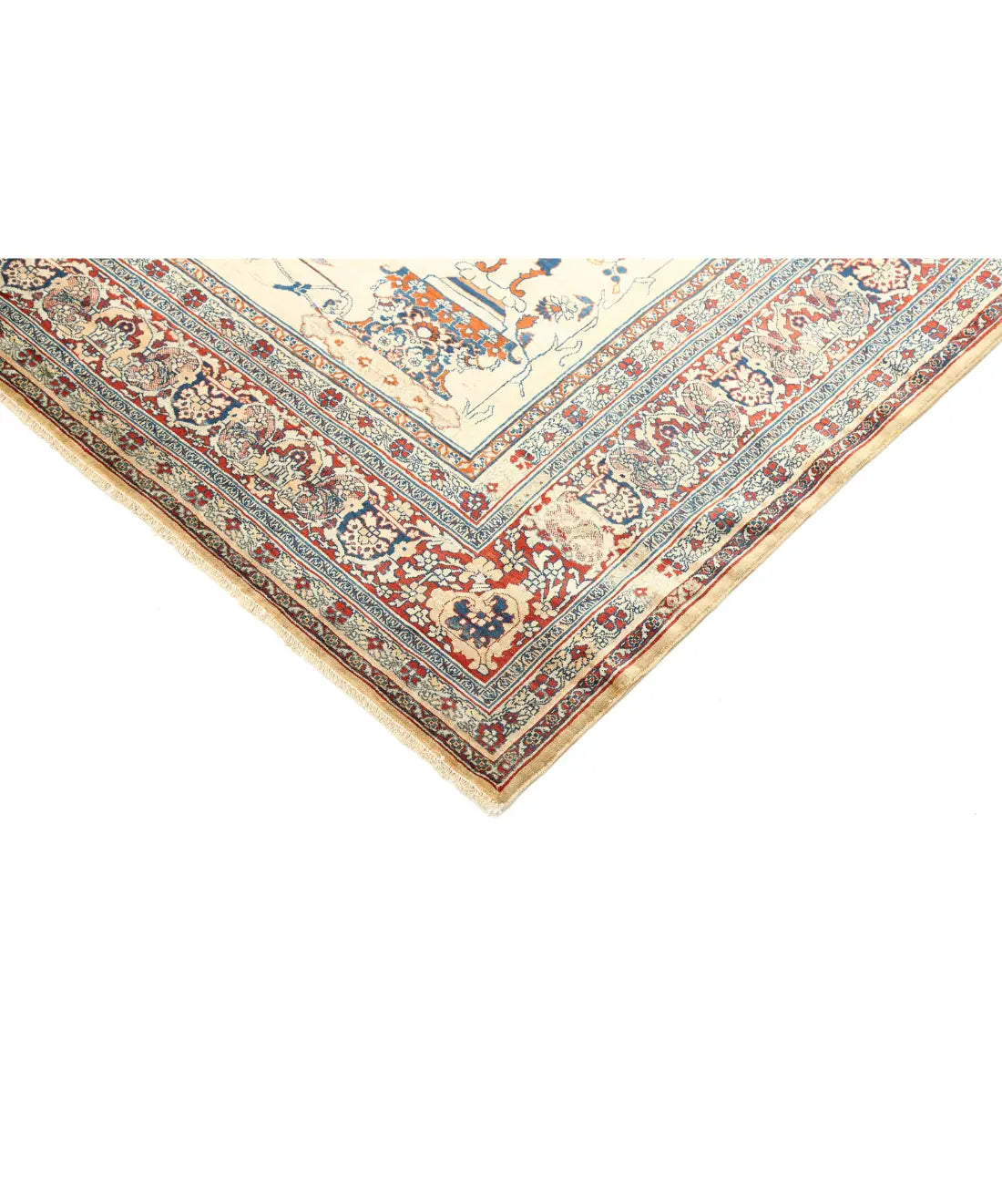 Hand Knotted Antique Masterpiece Persian Haji Jalili Silk Rug - 4'2'' x 6'5'' - Arteverk Rugs Area rug