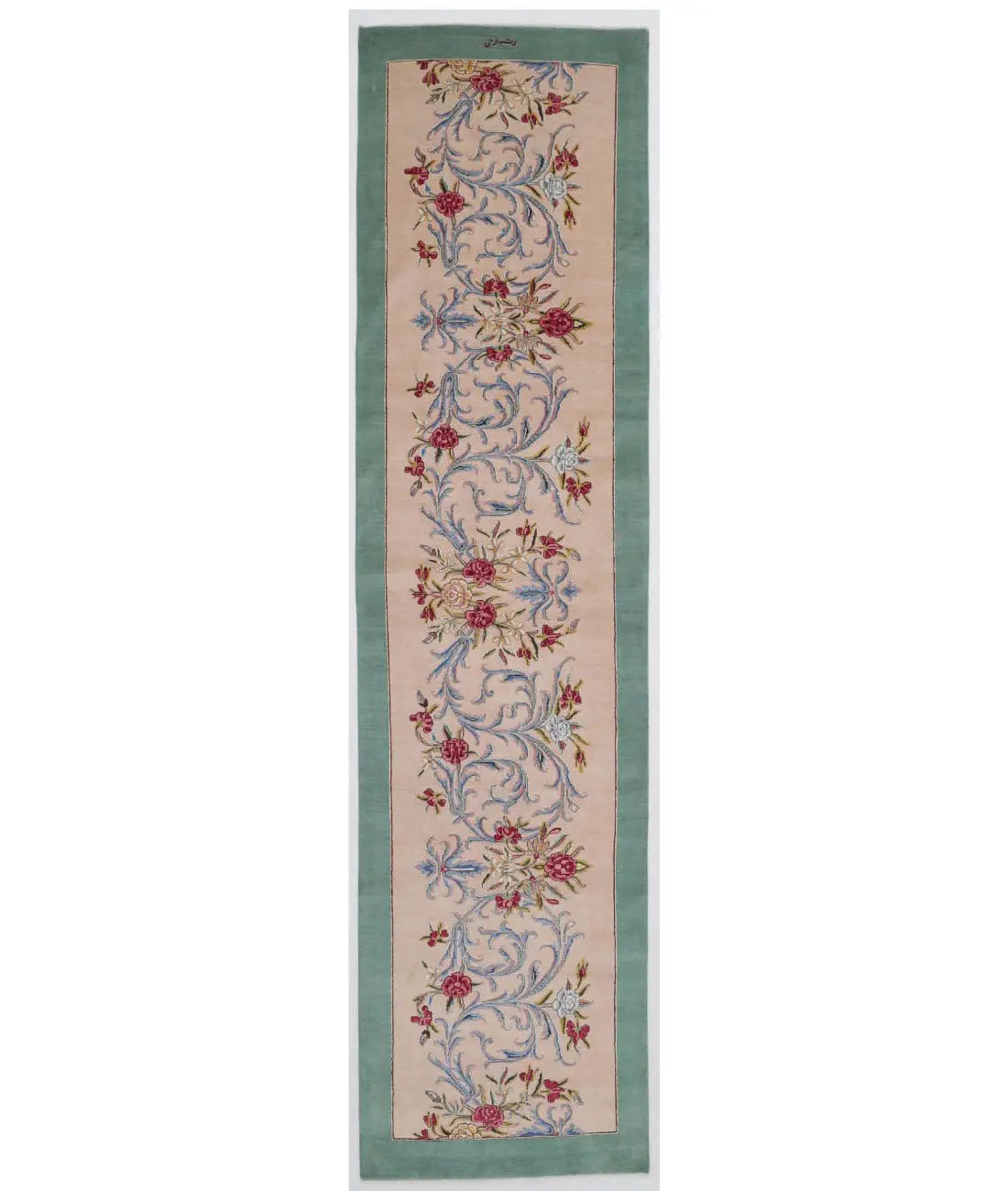 Hand Knotted Antique Masterpiece Persian Kerman Wool Rug - 3&#39;3&#39;&#39; x 14&#39;2&#39;&#39; - Arteverk Rugs Area rug