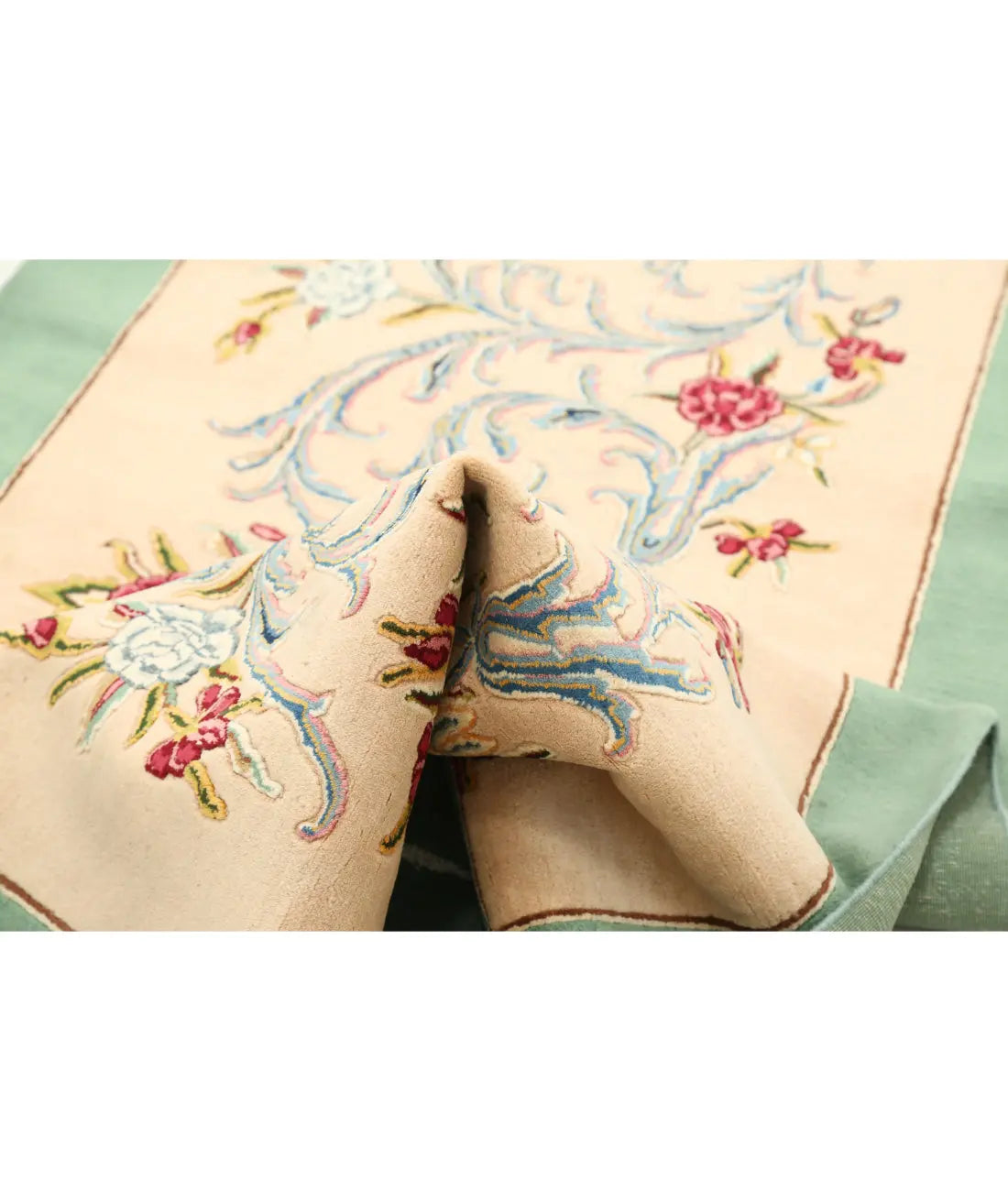 Hand Knotted Antique Masterpiece Persian Kerman Wool Rug - 3'3'' x 14'2'' - Arteverk Rugs Area rug