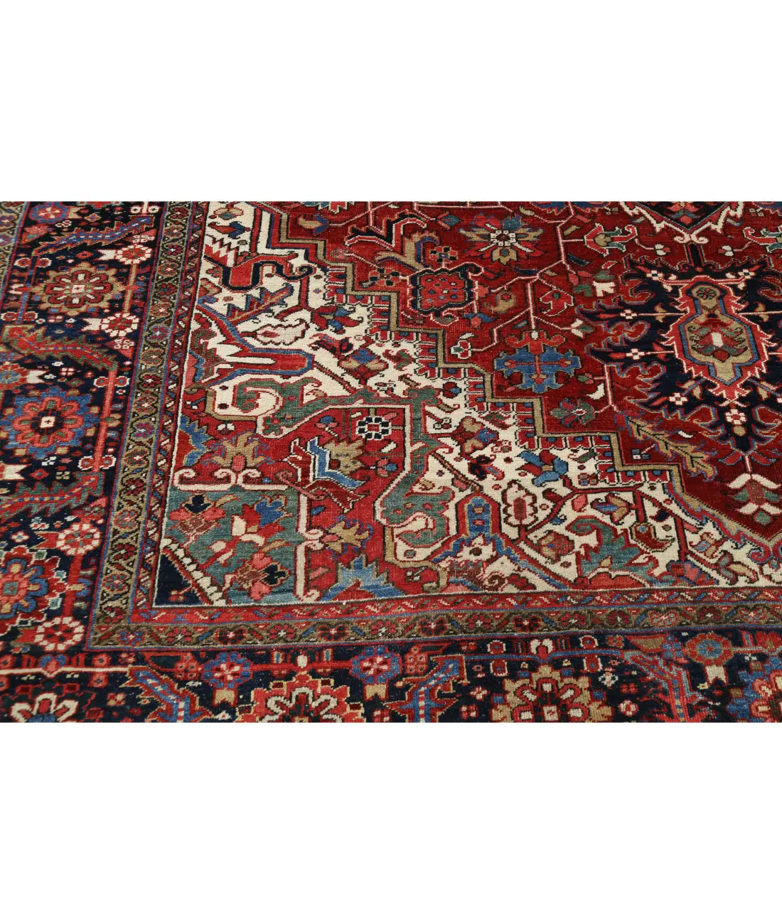 Hand Knotted Antique Persian Heriz Wool Rug - 10'5'' x 13'8'' - Arteverk Rugs Area rug