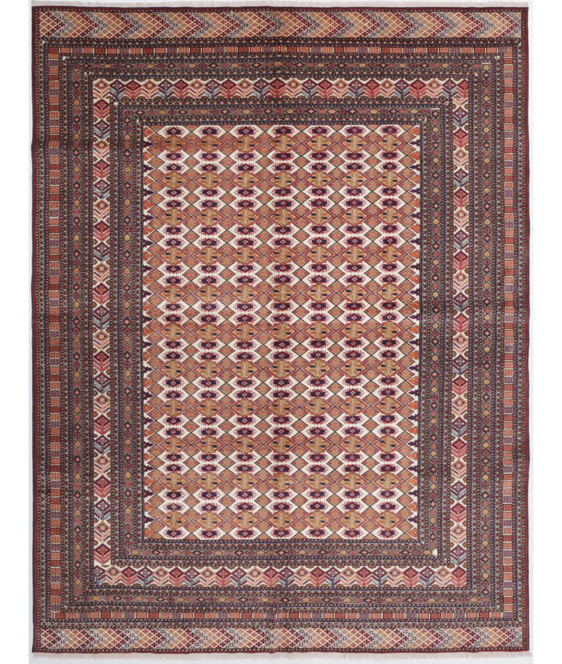 Hand Knotted Tribal Silk Tane Wool &amp; Silk Rug - 6&#39;9&#39;&#39; x 8&#39;11&#39;&#39; - Arteverk Rugs Area rug