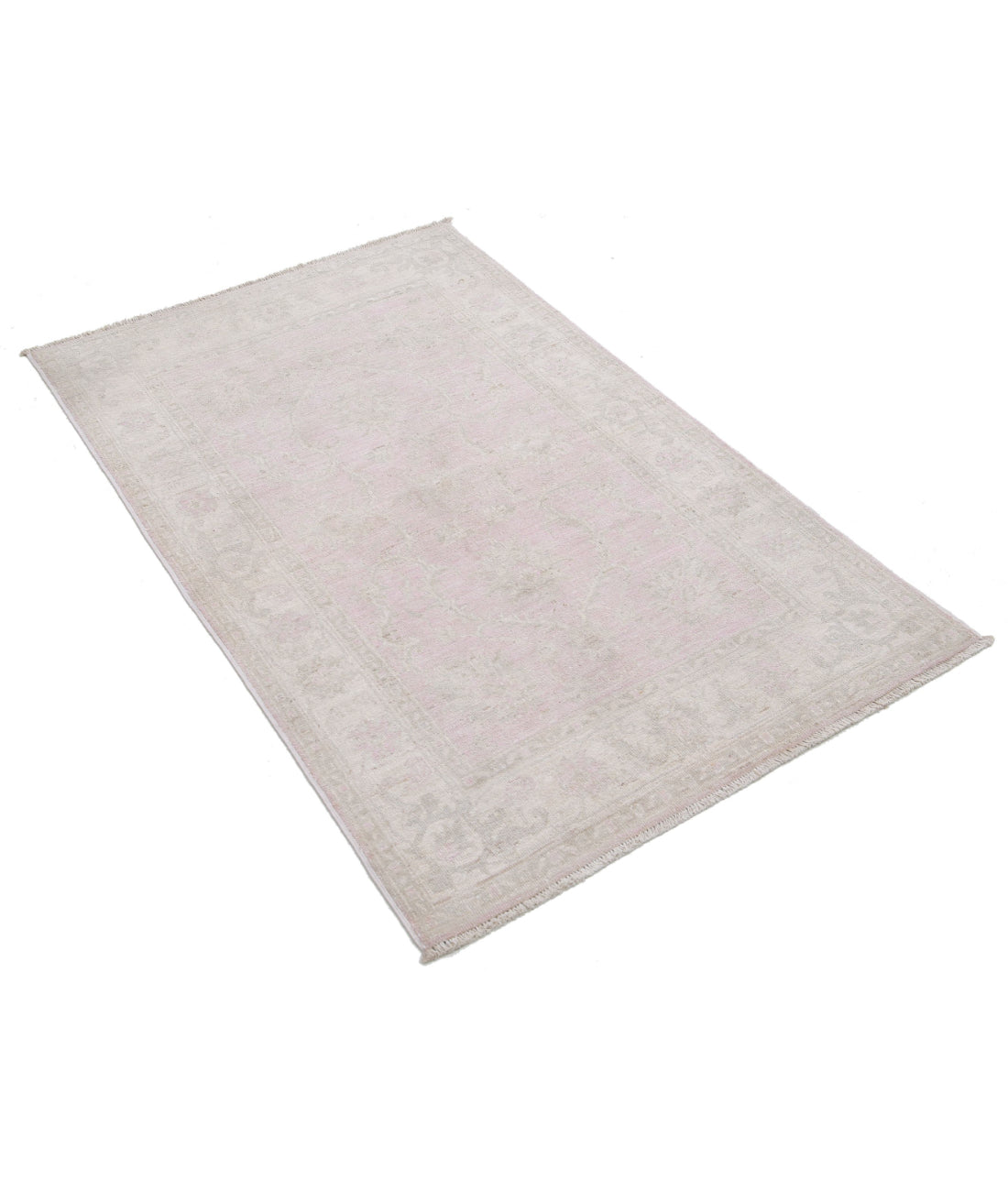 Hand Knotted Serenity Wool Rug - 3'0'' x 4'7'' 3'0'' x 4'7'' (90 X 138) / Pink / Ivory