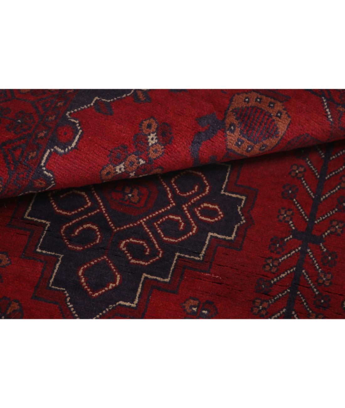 Hand Knotted Afghan Khal Muhammadi Wool Rug - 3'3'' x 5'0'' 3' 3" X 5' 0" (99 X 152) / Red / Blue
