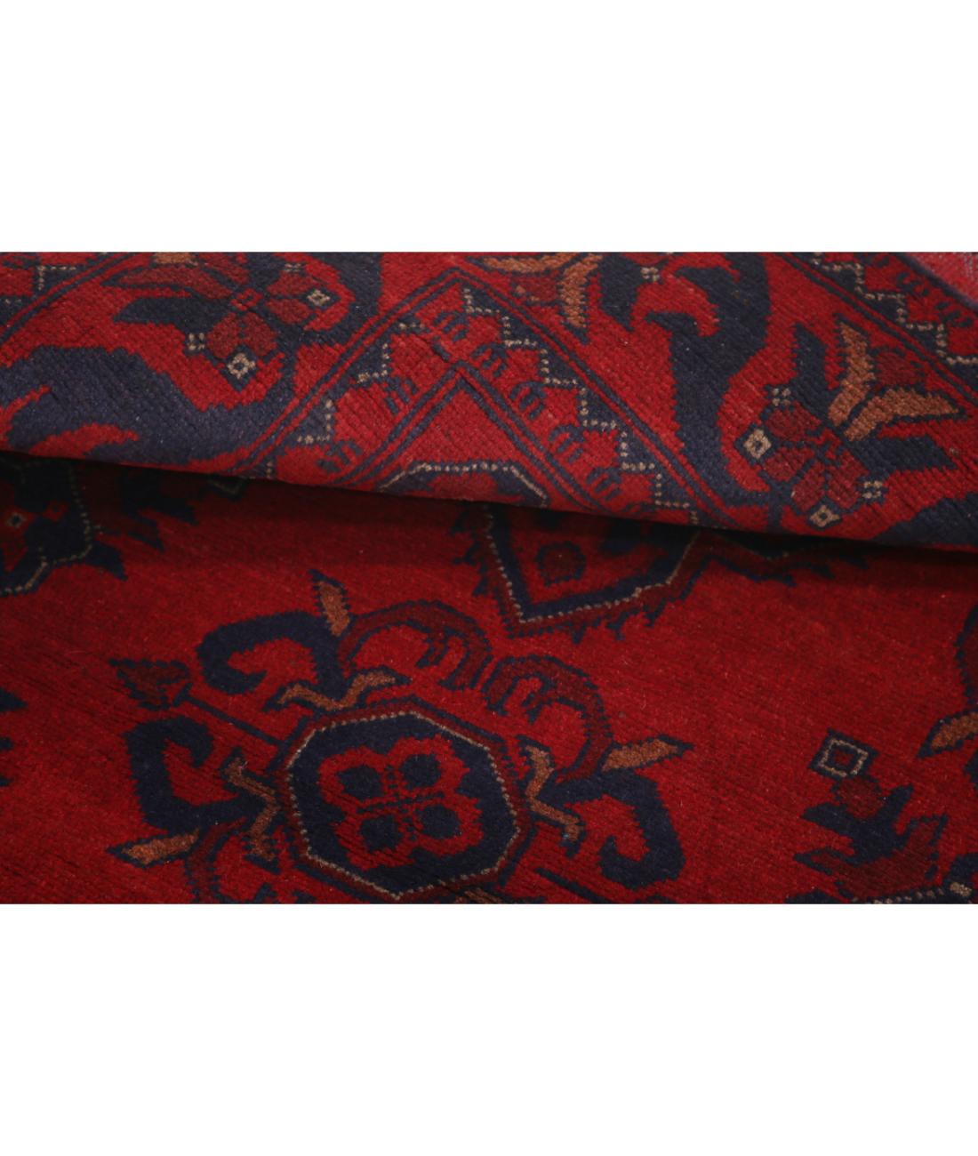 Hand Knotted Afghan Khal Muhammadi Wool Rug - 3'3'' x 4'6'' 3' 3" X 4' 6" (99 X 137) / Red / Blue