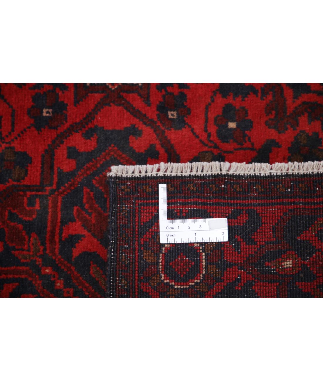Hand Knotted Afghan Khal Muhammadi Wool Rug - 2'10'' x 6'7'' 2' 10" X 6' 7" (86 X 201) / Red / Blue