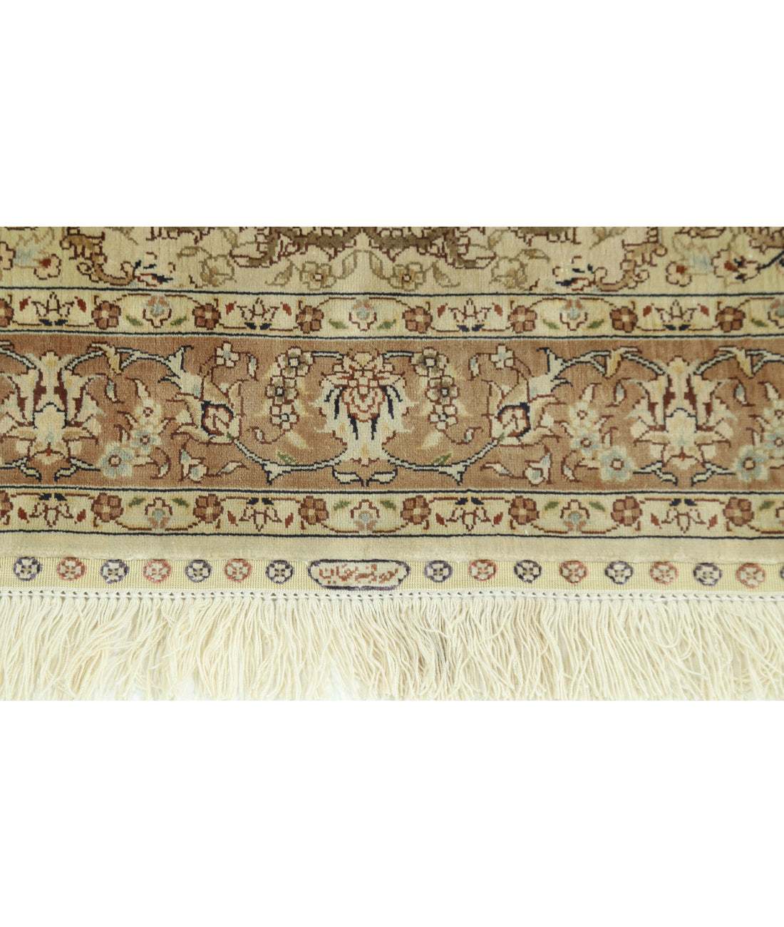 Hand Knotted Masterpiece Hereke Fine Silk Rug - 2'7'' x 4'0'' 2'7'' x 4'0'' (78 X 120) / Ivory / Taupe