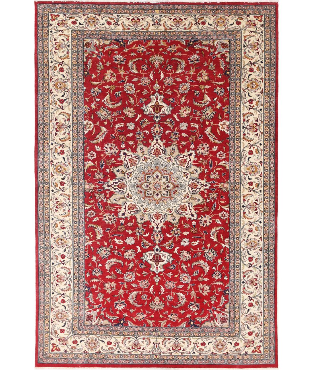 Hand Knotted Heritage Fine Persian Style Wool Rug - 6&#39;0&#39;&#39; x 9&#39;3&#39;&#39; 6&#39; 0&quot; X 9&#39; 3&quot; (183 X 282) / Red / Ivory