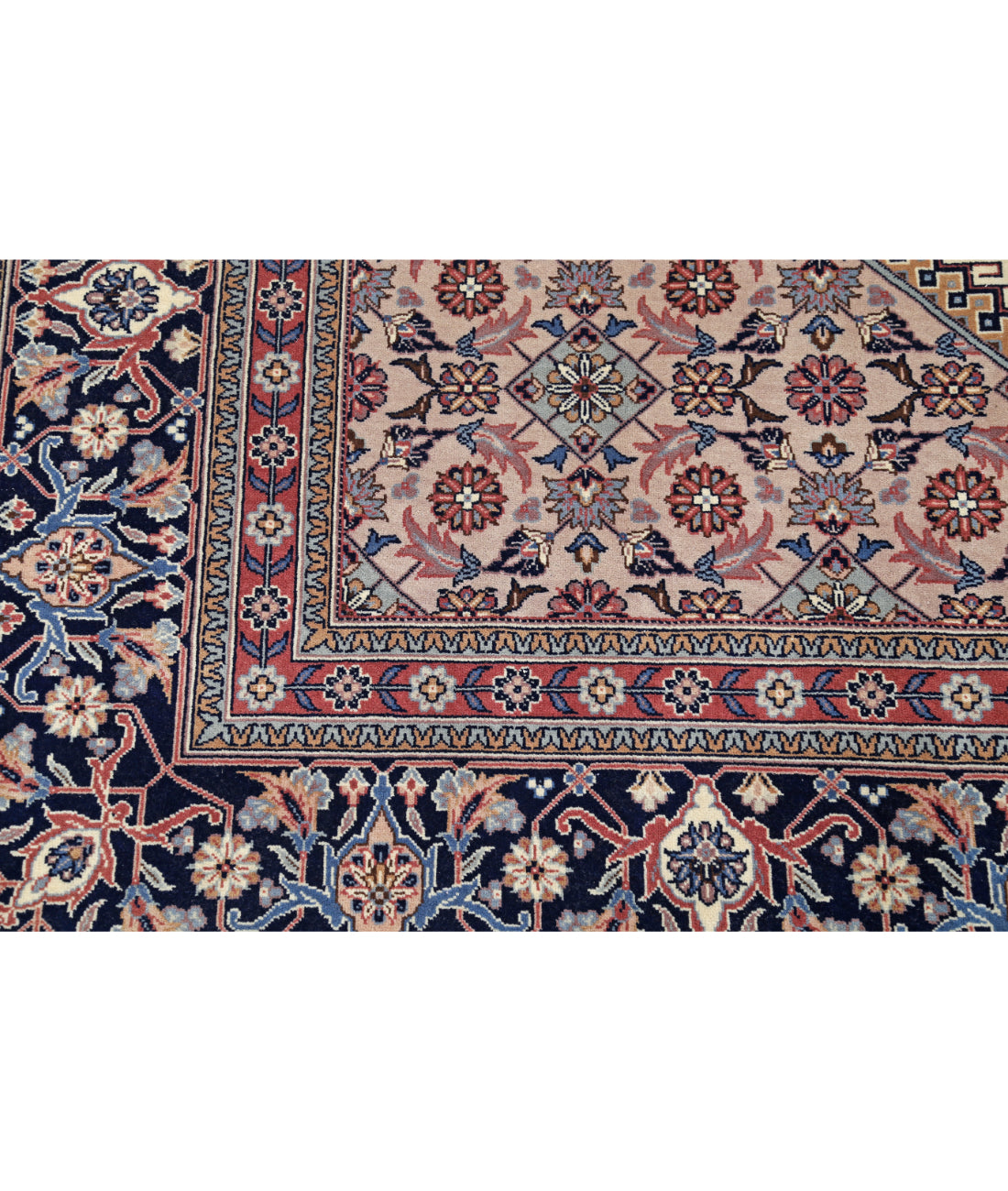 Hand Knotted Heritage Fine Persian Style Wool Rug - 7'11'' x 10'10'' 7' 11" X 10' 10" (241 X 330) / Ivory / Blue