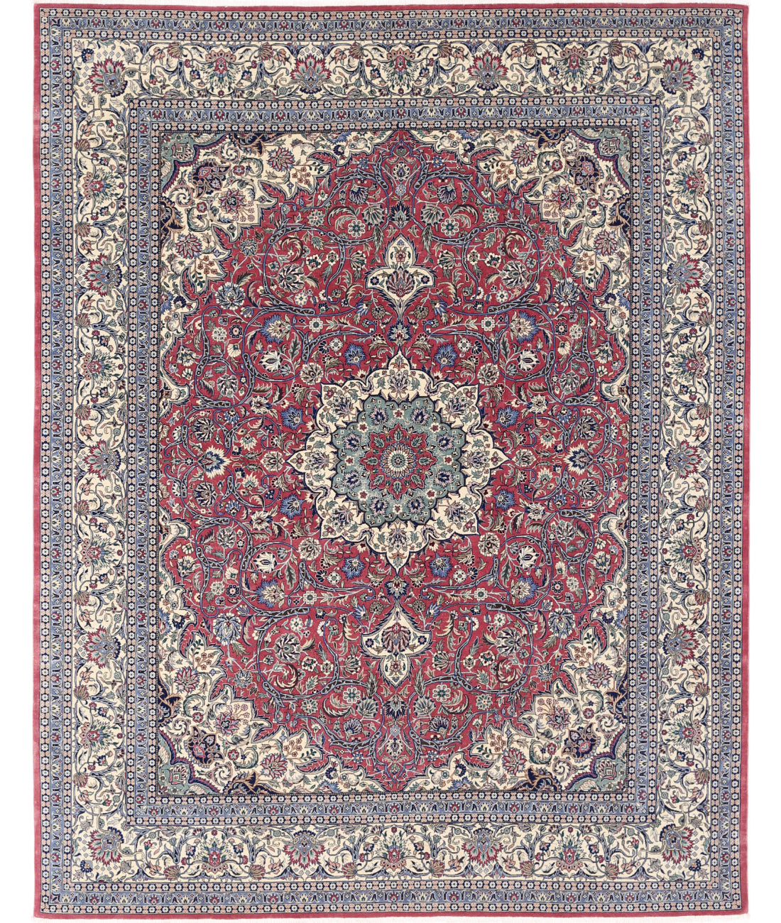 Hand Knotted Heritage Fine Persian Style Wool Rug - 7&#39;11&#39;&#39; x 10&#39;1&#39;&#39; 7&#39; 11&quot; X 10&#39; 1&quot; (241 X 307) / Pink / Ivory