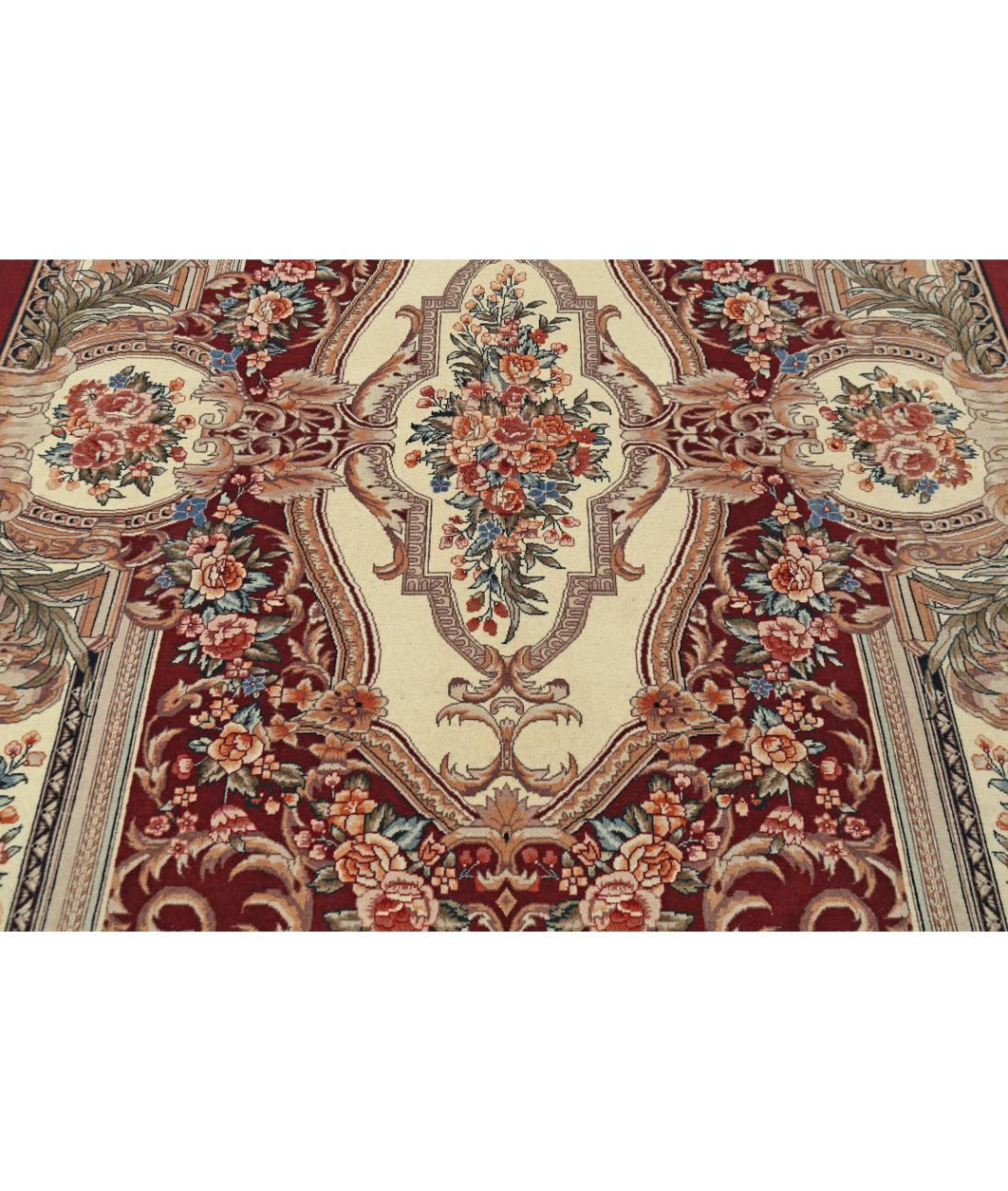 Hand Knotted Heritage Persian Style Wool Rug - 5'10'' x 8'11'' 5' 10" X 8' 11" (178 X 272) / Red / Ivory