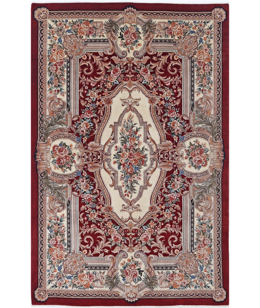 Hand Knotted Heritage Persian Style Wool Rug - 5&#39;10&#39;&#39; x 8&#39;11&#39;&#39; 5&#39; 10&quot; X 8&#39; 11&quot; (178 X 272) / Red / Ivory