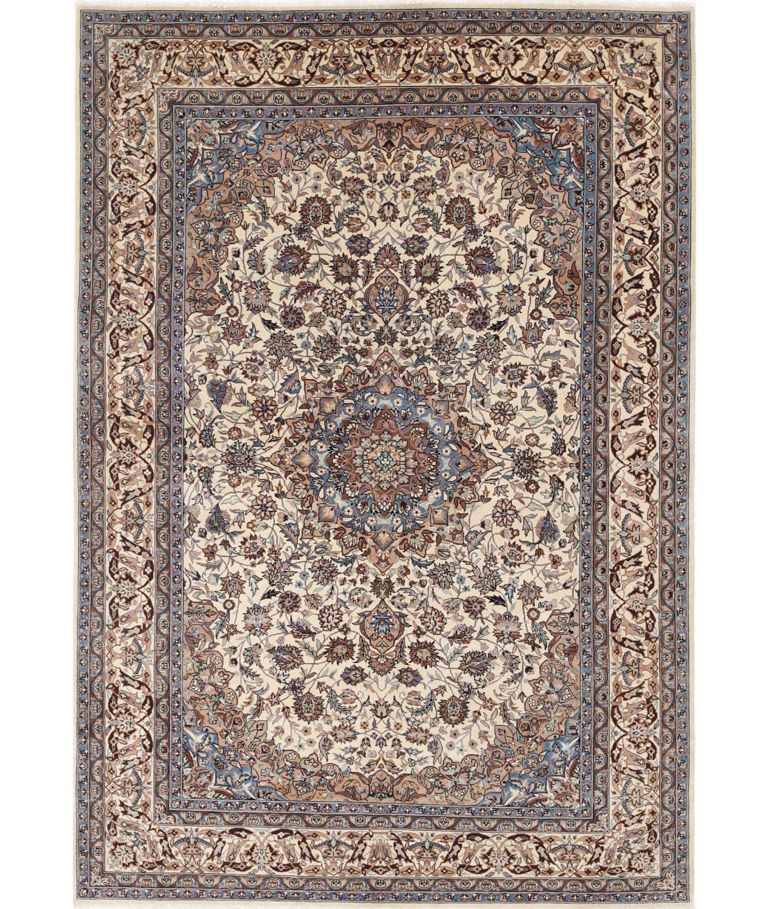 Hand Knotted Heritage Persian Style Wool Rug - 6'1'' x 8'11'' 6' 1" X 8' 11" (185 X 272) / Ivory / Taupe