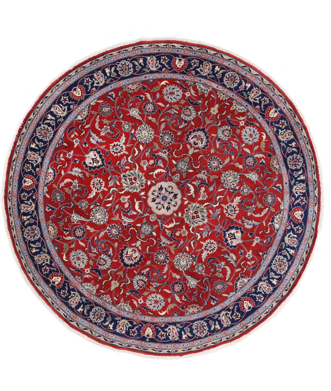 Hand Knotted Heritage Persian Style Wool Rug - 6&#39;6&#39;&#39; x 6&#39;8&#39;&#39; 6&#39; 6&quot; X 6&#39; 8&quot; (198 X 203) / Red / Blue