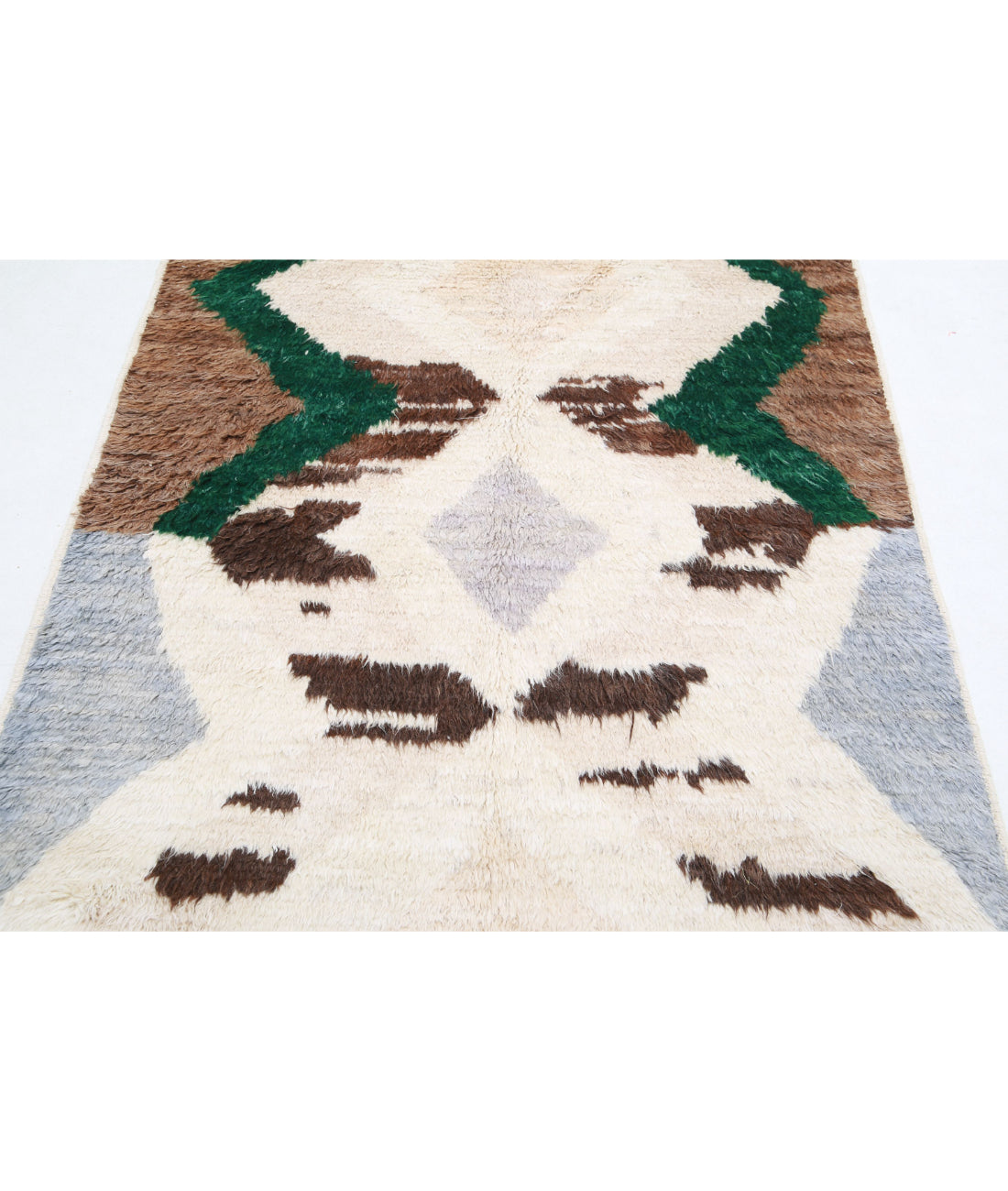Hand Knotted Tribal Moroccan Wool Rug - 4'1'' x 6'0'' 4'1'' x 6'0'' (123 X 180) / Multi / Multi