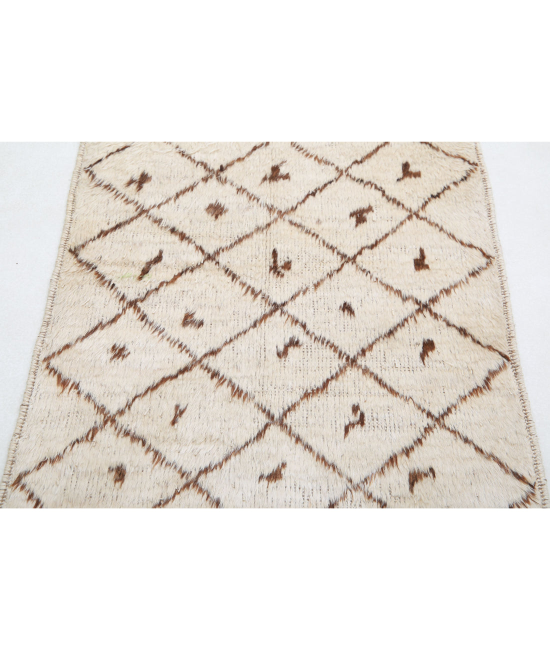 Hand Knotted Tribal Moroccan Wool Rug - 2'7'' x 2'10'' 2'7'' x 2'10'' (78 X 85) / Ivory / Taupe