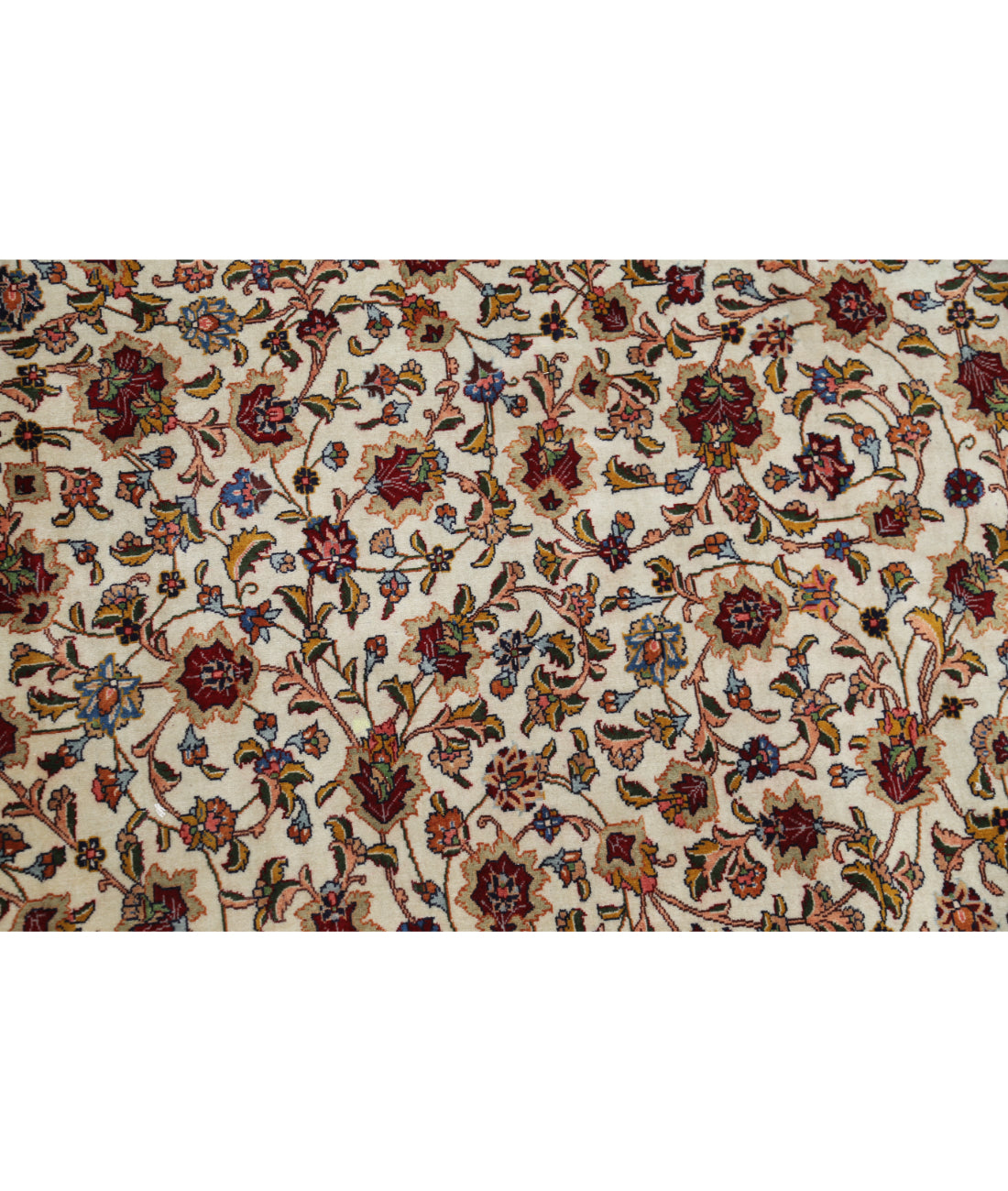 Hand Knotted Masterpiece Persian Tabriz Fine Sheikh Safi Wool & Silk Rug - 11'1'' x 16'0'' 11'1'' x 16'0'' (333 X 480) / Ivory / Green