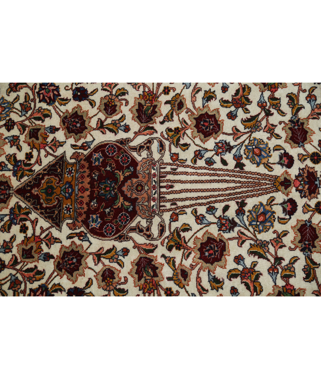 Hand Knotted Masterpiece Persian Tabriz Fine Sheikh Safi Wool & Silk Rug - 11'1'' x 16'0'' 11'1'' x 16'0'' (333 X 480) / Ivory / Green