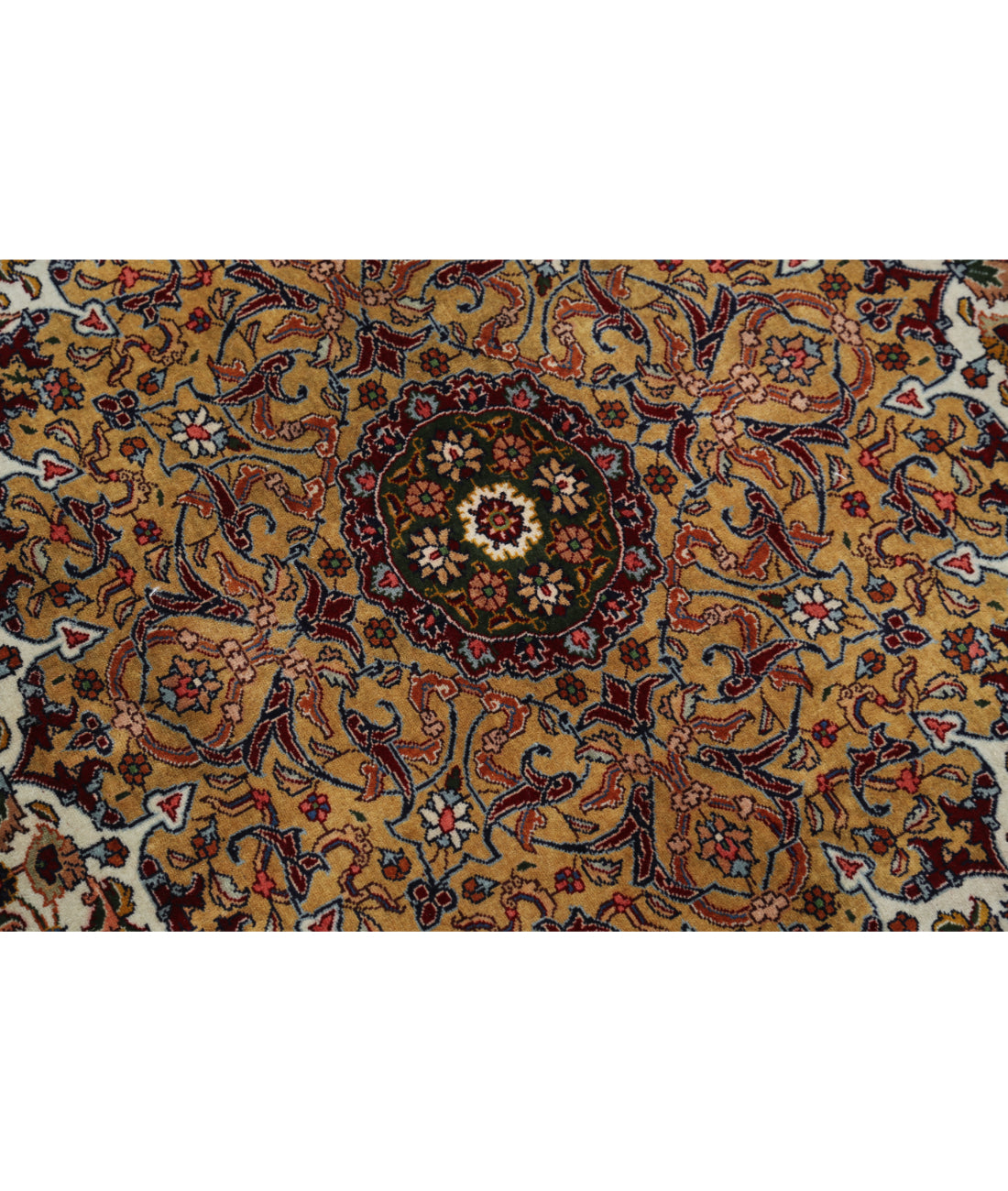 Hand Knotted Masterpiece Oriental Tabriz Fine Sheikh Safi Wool & Silk Rug - 11'1'' x 16'0''