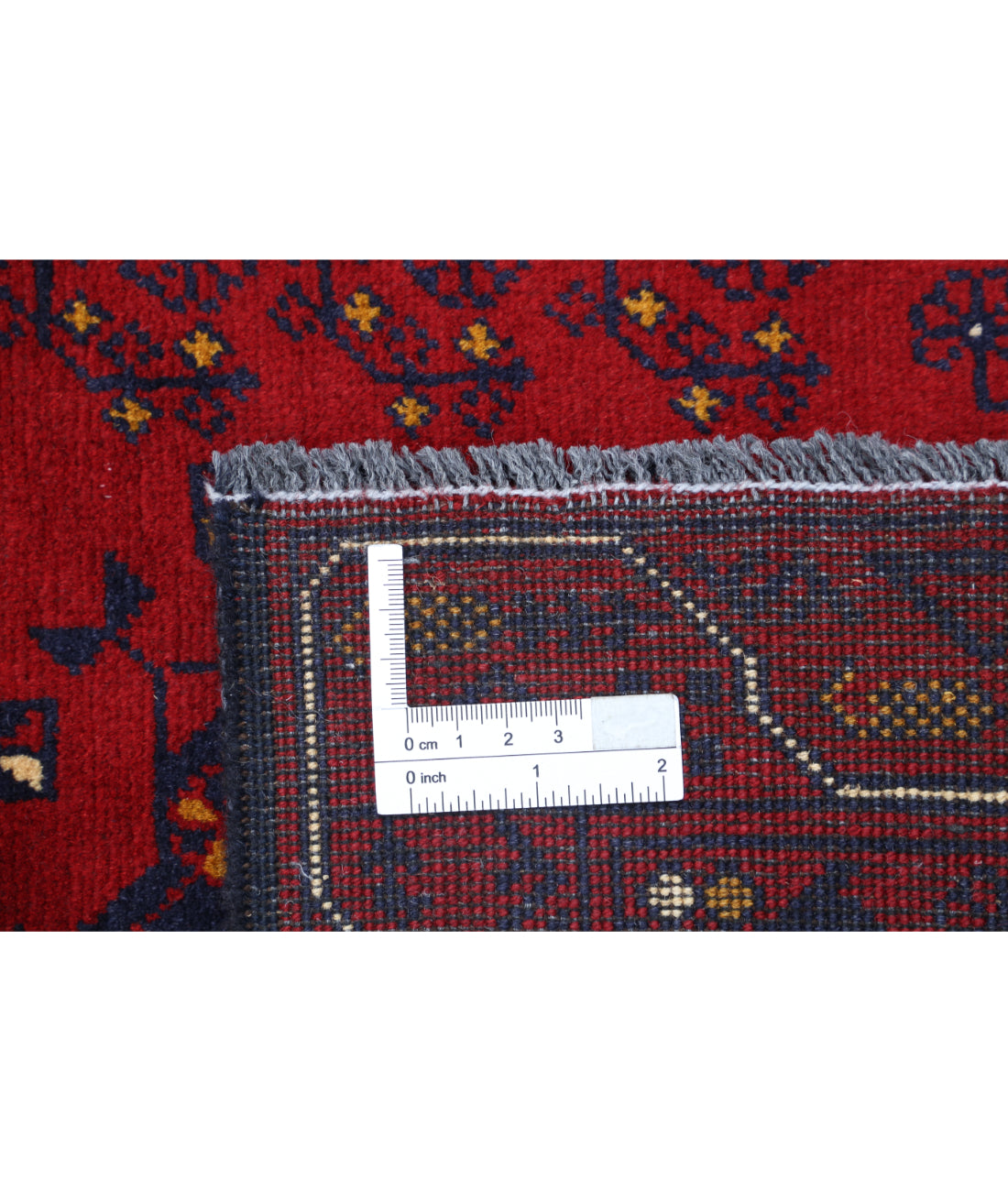 Hand Knotted Afghan Khamyab Wool Rug - 3'0'' x 4'7'' 3'0'' x 4'7'' (90 X 138) / Red / Blue