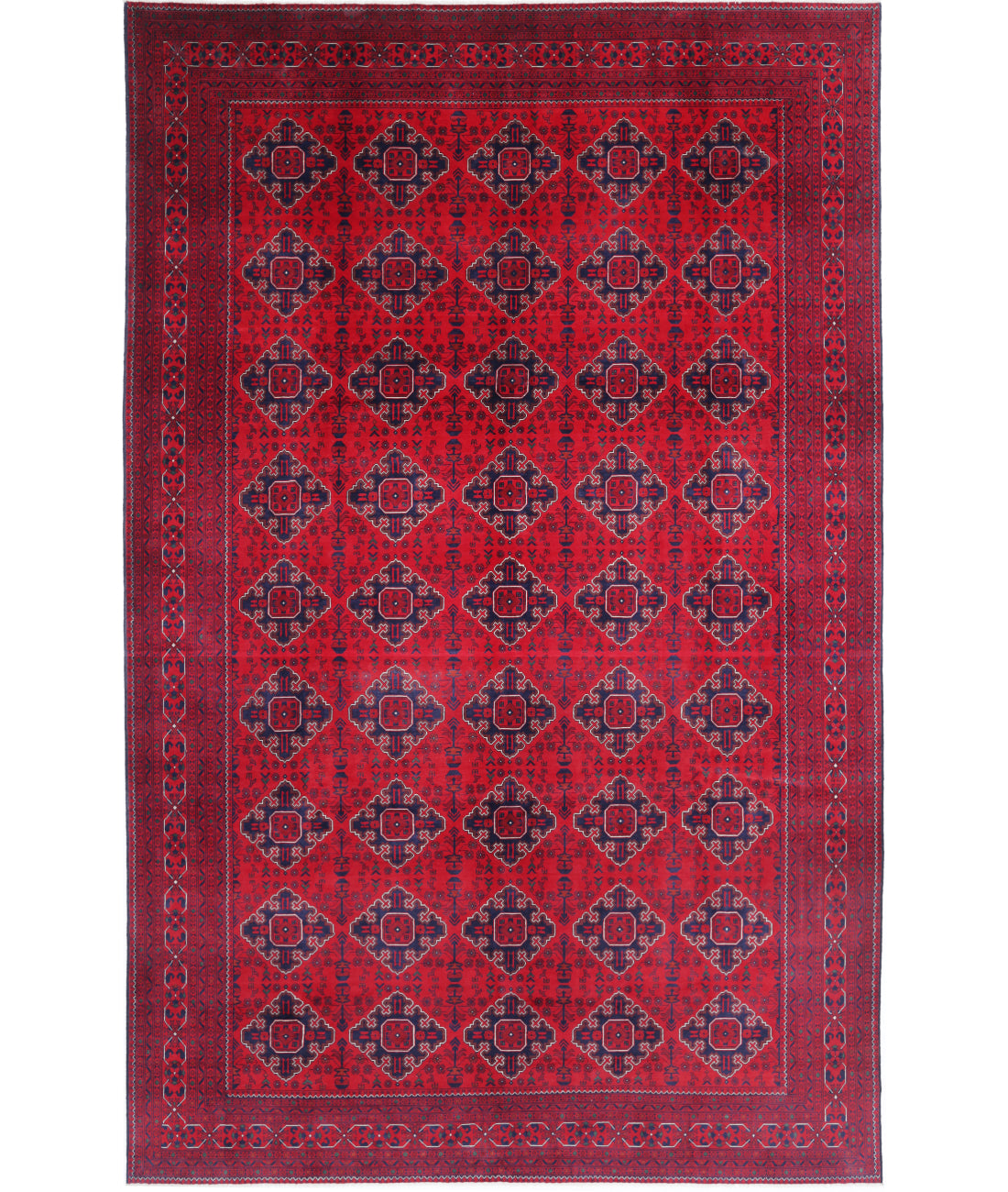 Hand Knotted Afghan Khamyab Wool Rug - 9&#39;8&#39;&#39; x 15&#39;6&#39;&#39; 9&#39;8&#39;&#39; x 15&#39;6&#39;&#39; (290 X 465) / Red / Ivory