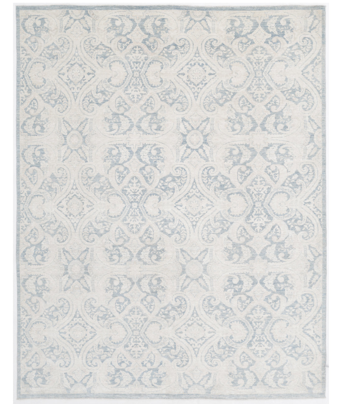 Hand Knotted Artemix Wool Rug - 7'10'' x 10'2'' 7'10'' x 10'2'' (235 X 305) / Blue / Ivory