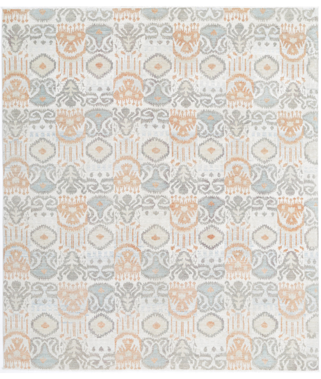 Hand Knotted Art & Craft Wool Rug - 8'1'' x 9'6'' 8'1'' x 9'6'' (243 X 285) / Ivory / Grey
