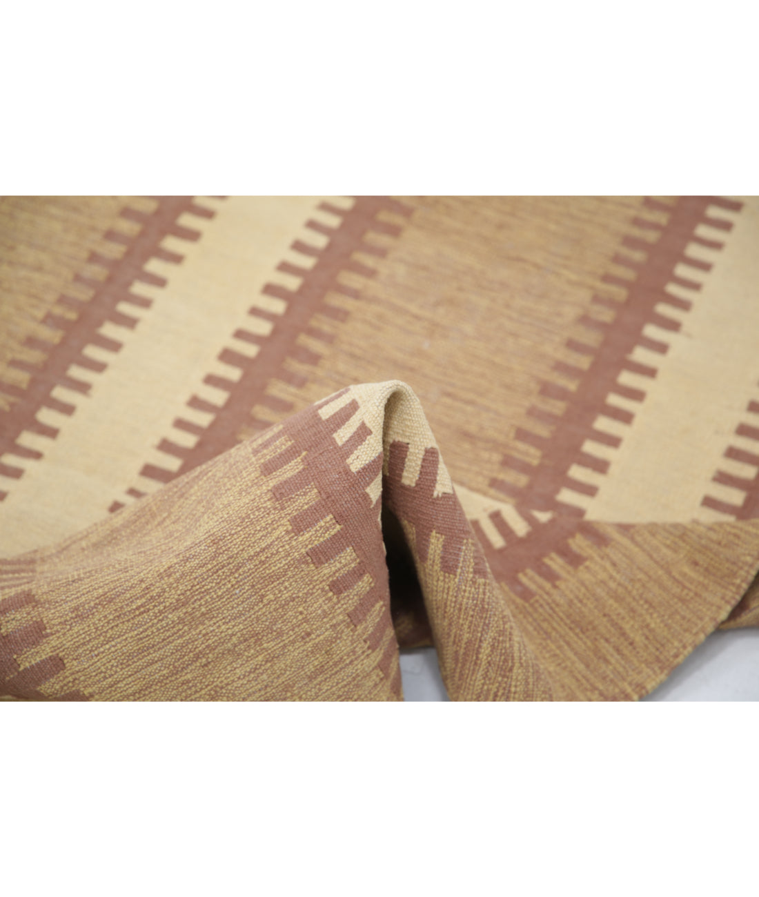 Hand Knotted Kafkas Kilim Wool Kilim Rug - 2'7'' x 4'1'' 2'7'' x 4'1'' (78 X 123) / Brown / Ivory