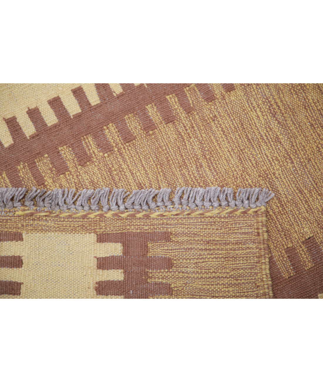 Hand Knotted Kafkas Kilim Wool Kilim Rug - 2'7'' x 4'1'' 2'7'' x 4'1'' (78 X 123) / Brown / Ivory