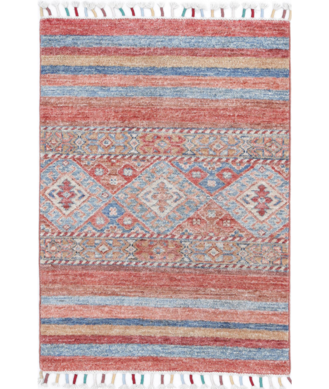 Hand Knotted Khurjeen Wool Rug - 2&#39;2&#39;&#39; x 2&#39;11&#39;&#39; 2&#39;2&#39;&#39; x 2&#39;11&#39;&#39; (65 X 88) / Multi / Multi
