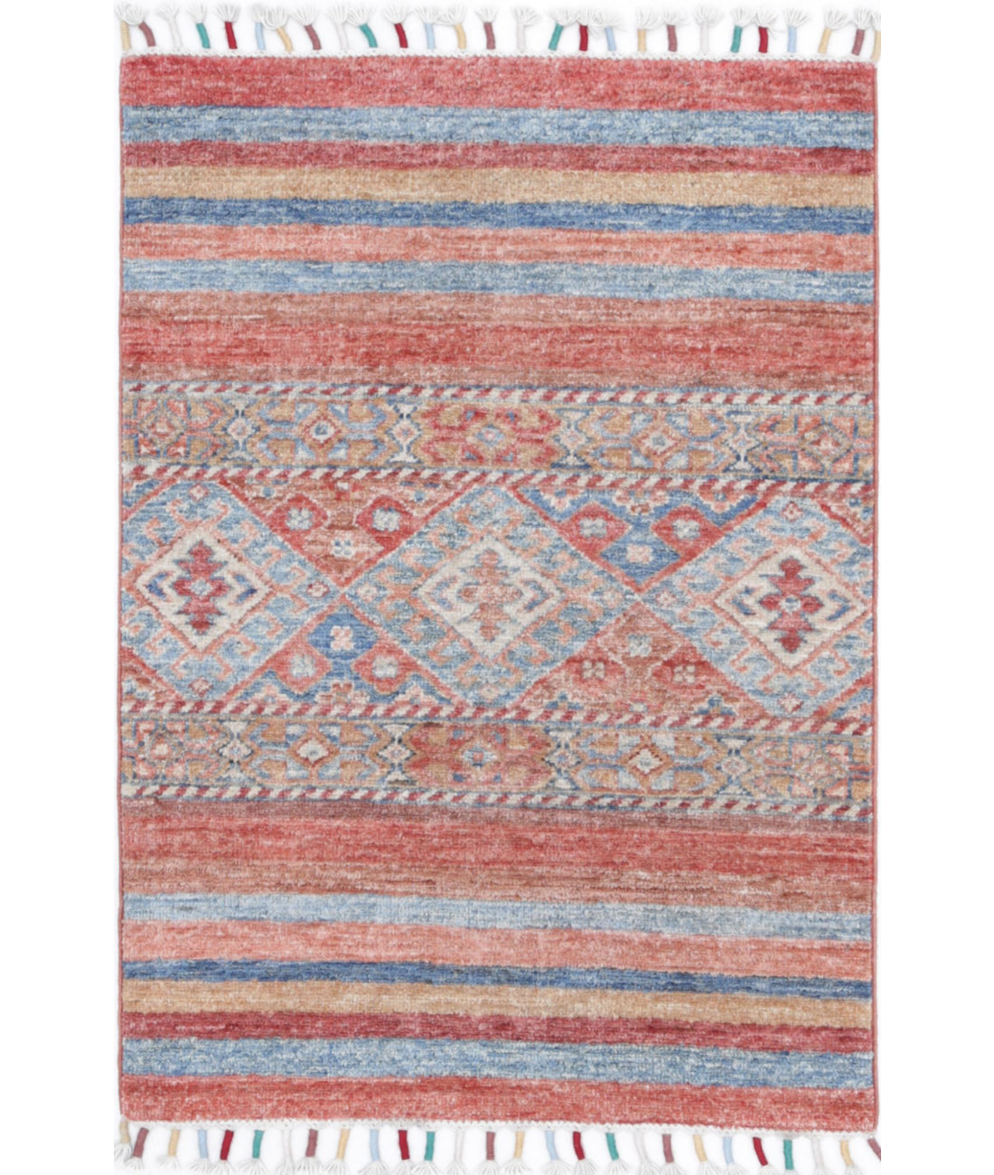Hand Knotted Khurjeen Wool Rug - 2'2'' x 2'11''