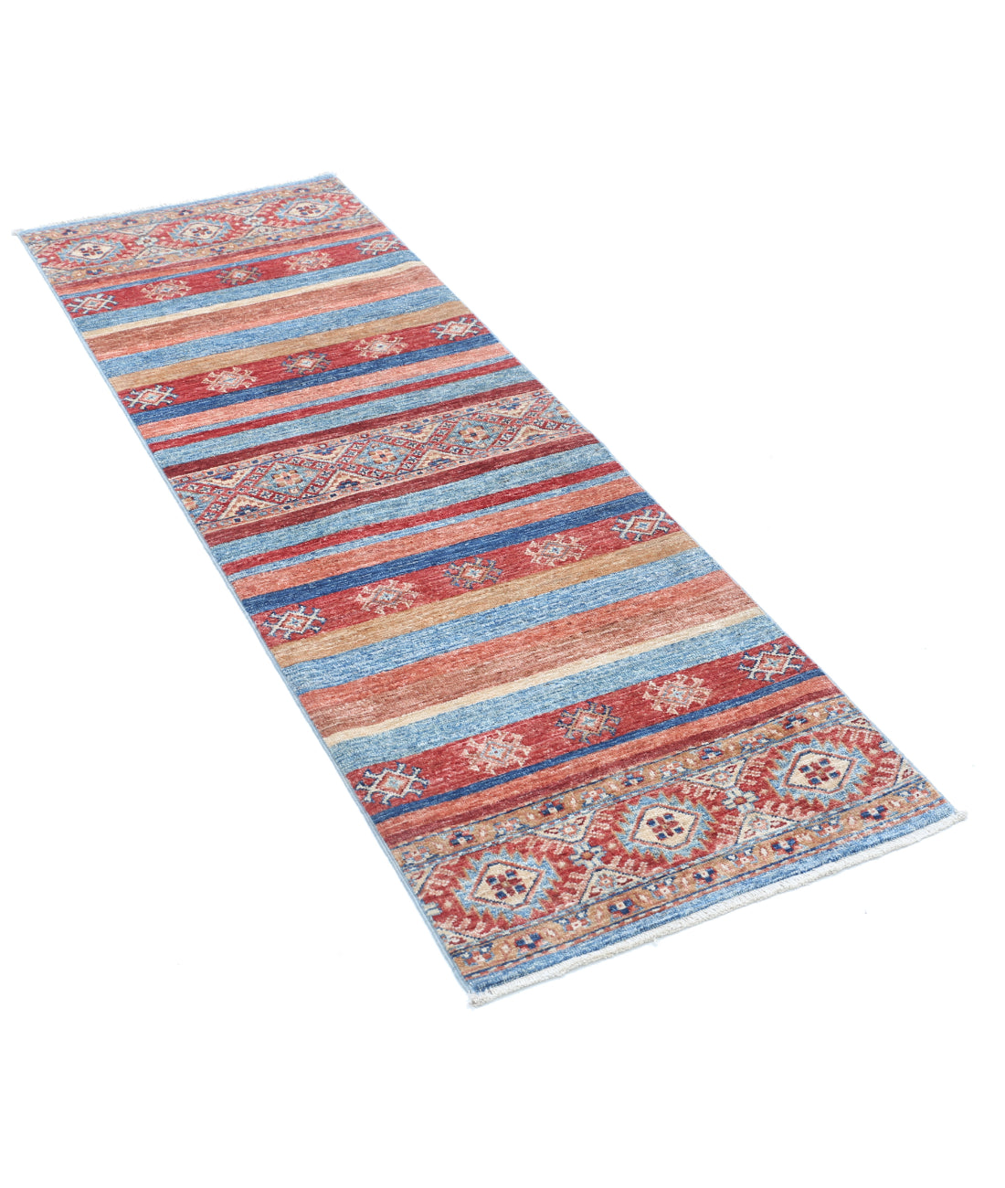 Hand Knotted Khurjeen Wool Rug - 2'0'' x 5'10'' 2'0'' x 5'10'' (60 X 175) / Multi / Multi