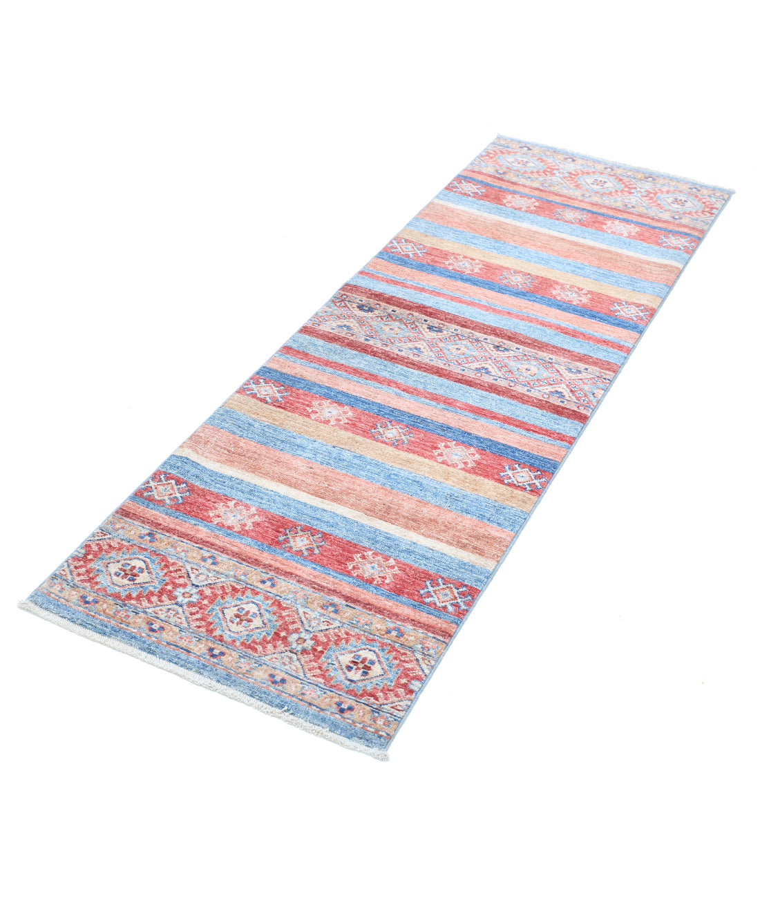 Hand Knotted Khurjeen Wool Rug - 2'0'' x 5'10'' 2'0'' x 5'10'' (60 X 175) / Multi / Multi