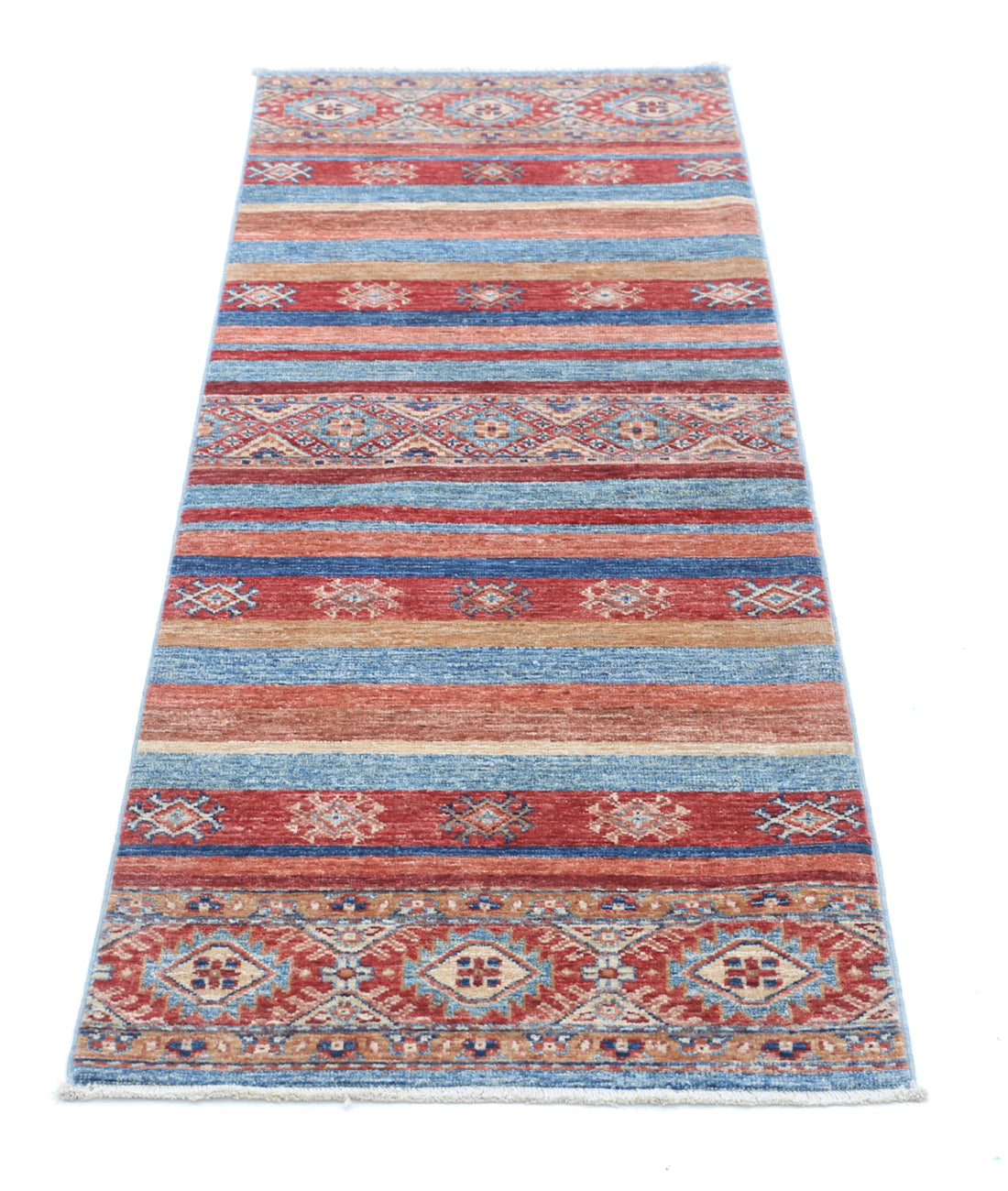 Hand Knotted Khurjeen Wool Rug - 2'0'' x 5'10'' 2'0'' x 5'10'' (60 X 175) / Multi / Multi