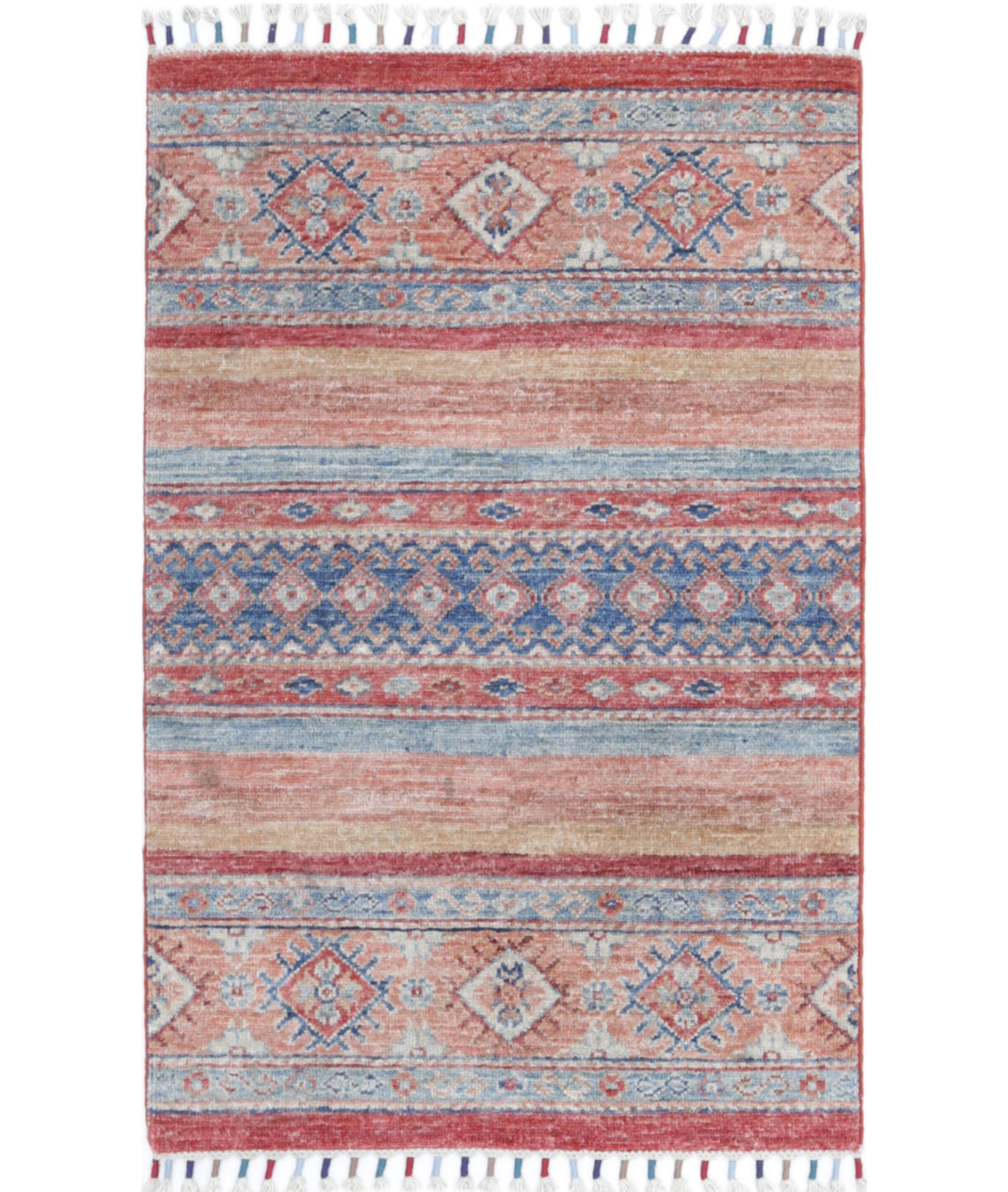 Hand Knotted Khurjeen Wool Rug - 2&#39;0&#39;&#39; x 3&#39;0&#39;&#39; 2&#39;0&#39;&#39; x 3&#39;0&#39;&#39; (60 X 90) / Multi / Multi