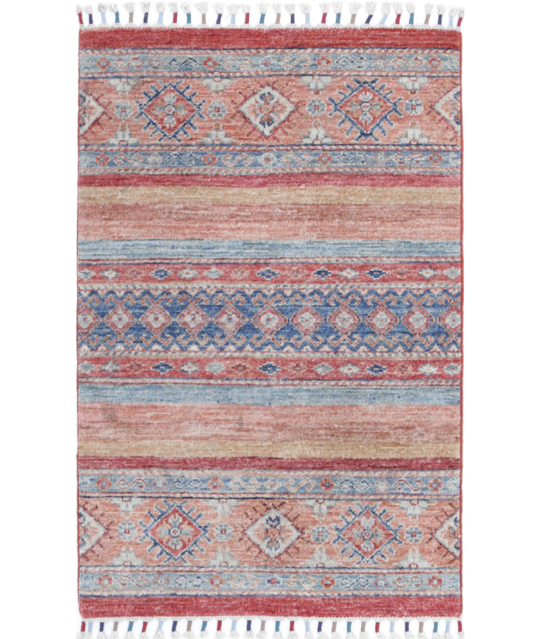 Hand Knotted Khurjeen Wool Rug - 2'0'' x 3'0''