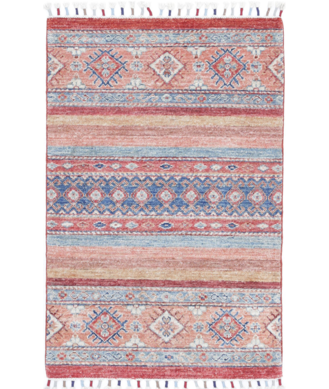 Hand Knotted Khurjeen Wool Rug - 1'11'' x 3'0''