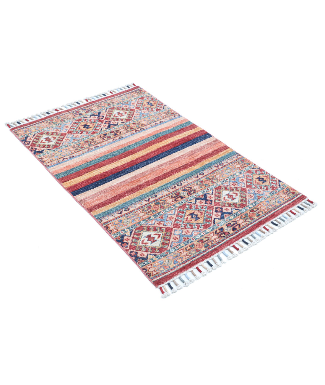 Hand Knotted Khurjeen Wool Rug - 2'6'' x 3'10'' 2'6'' x 3'10'' (75 X 115) / Multi / Multi