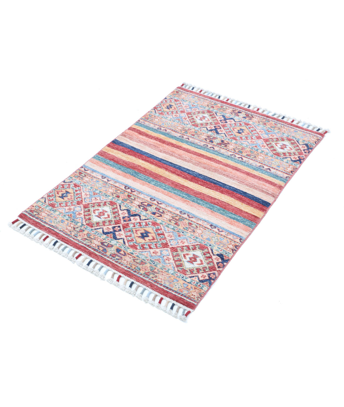 Hand Knotted Khurjeen Wool Rug - 2'6'' x 3'10'' 2'6'' x 3'10'' (75 X 115) / Multi / Multi