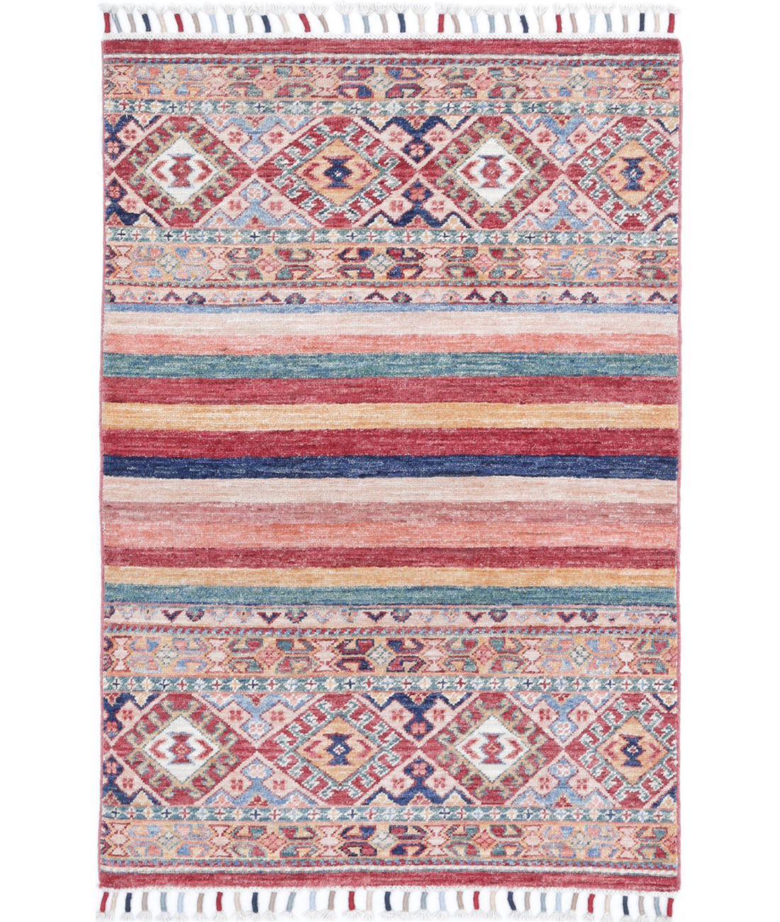 Hand Knotted Khurjeen Wool Rug - 2&#39;6&#39;&#39; x 3&#39;10&#39;&#39; 2&#39;6&#39;&#39; x 3&#39;10&#39;&#39; (75 X 115) / Multi / Multi