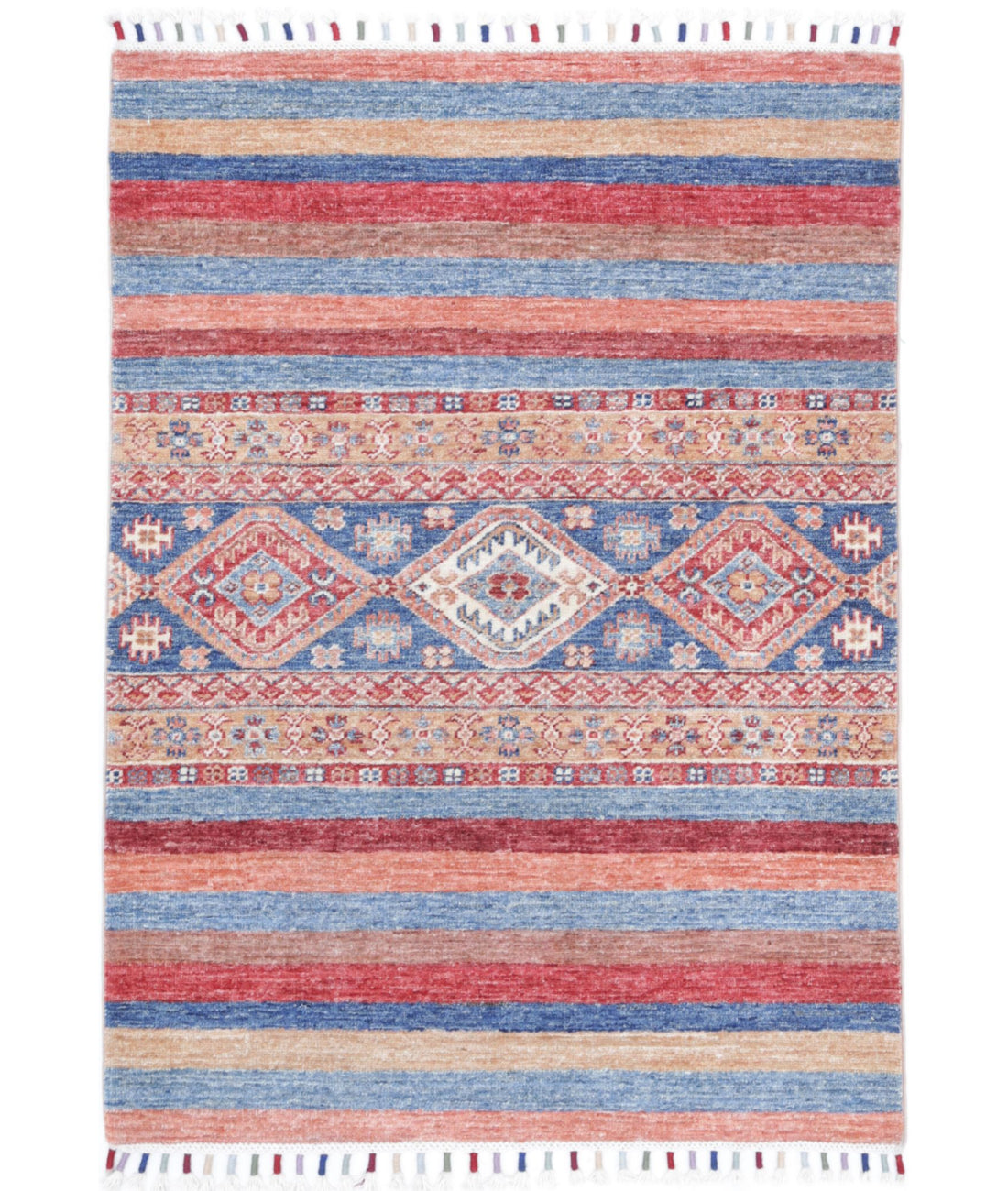 Hand Knotted Khurjeen Wool Rug - 2&#39;9&#39;&#39; x 3&#39;10&#39;&#39; 2&#39;9&#39;&#39; x 3&#39;10&#39;&#39; (83 X 115) / Multi / Multi