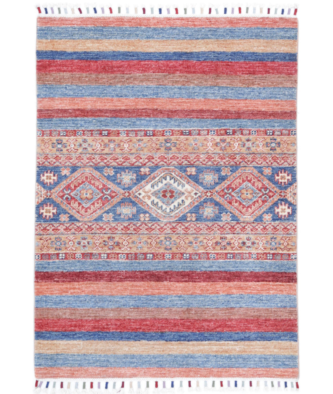Hand Knotted Khurjeen Wool Rug - 2'9'' x 3'10''