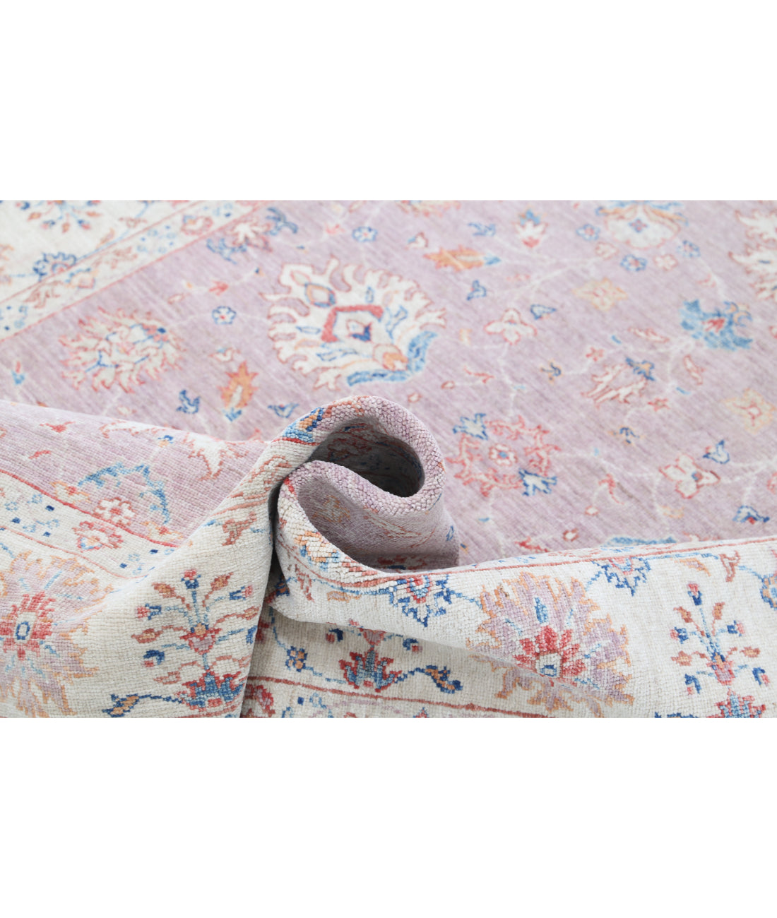 Hand Knotted Ziegler Farhan Wool Rug - 4'11'' x 6'6'' 4'11'' x 6'6'' (148 X 195) / Peach / Ivory