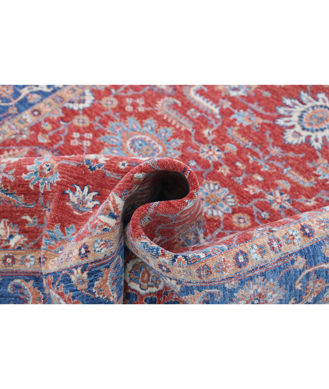 Hand Knotted Ziegler Farhan Wool Rug - 5'0'' x 6'4'' 5'0'' x 6'4'' (150 X 190) / Red / Blue