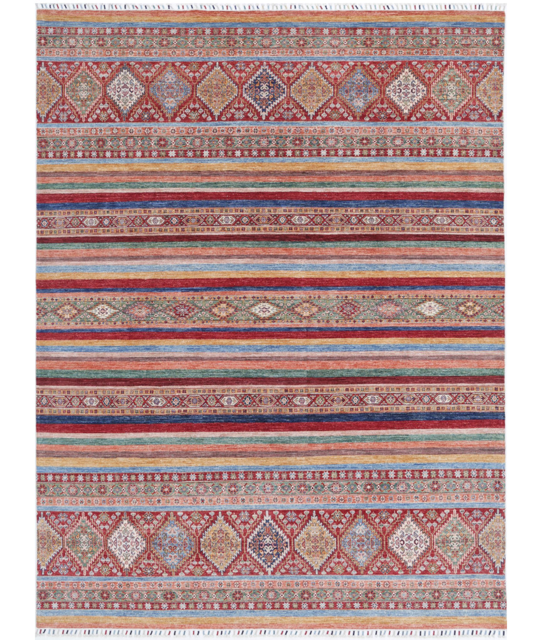 Hand Knotted Khurjeen Wool Rug - 8&#39;1&#39;&#39; x 11&#39;0&#39;&#39; 8&#39;1&#39;&#39; x 11&#39;0&#39;&#39; (243 X 330) / Multi / Multi