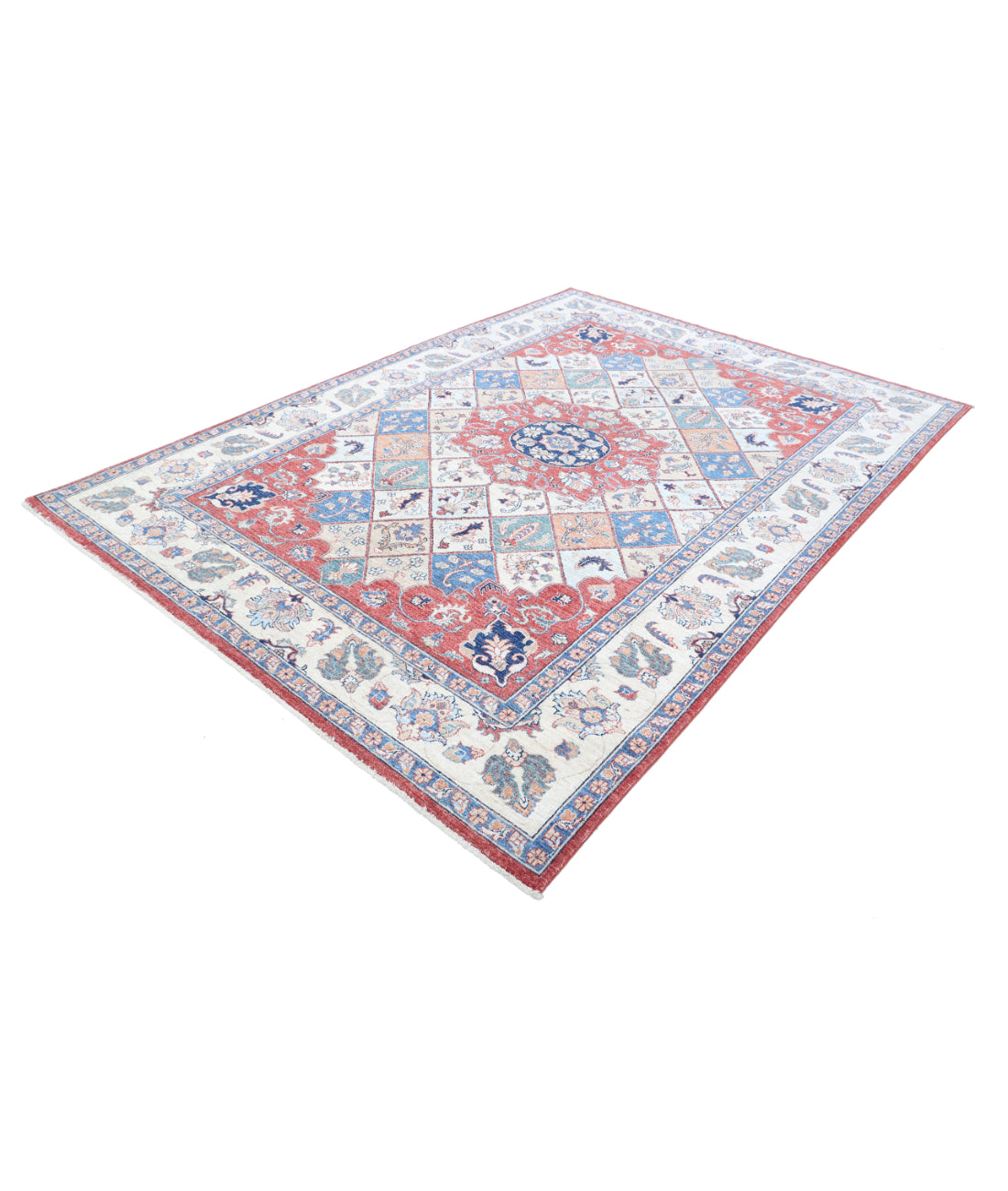 Hand Knotted Ziegler Farhan Wool Rug - 6'7'' x 9'3'' 6'7'' x 9'3'' (198 X 278) / Red / Ivory