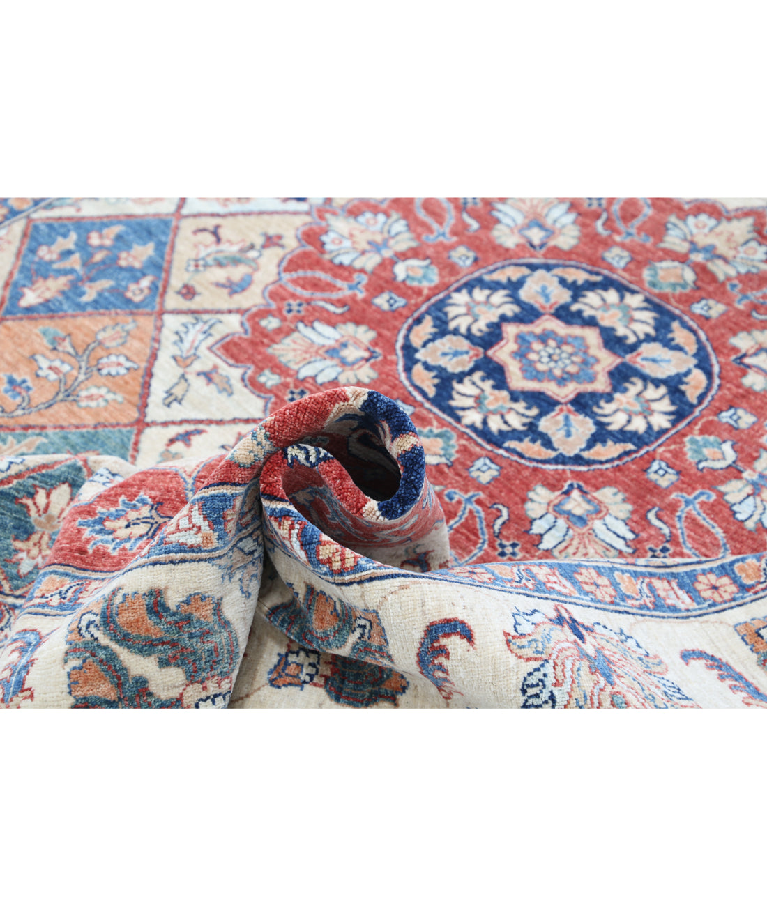 Hand Knotted Ziegler Farhan Wool Rug - 6'7'' x 9'3'' 6'7'' x 9'3'' (198 X 278) / Red / Ivory