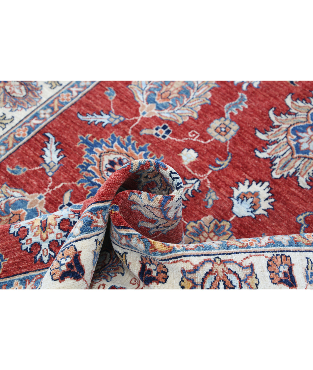 Hand Knotted Ziegler Farhan Wool Rug - 4'10'' x 6'6'' 4'10'' x 6'6'' (145 X 195) / Red / Ivory