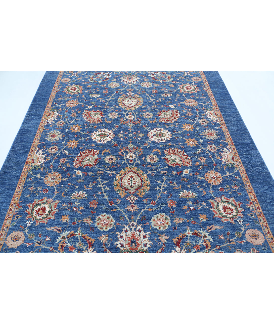 Hand Knotted Ziegler Farhan Wool Rug - 6'9'' x 8'10'' 6'9'' x 8'10'' (203 X 265) / Blue / N/A