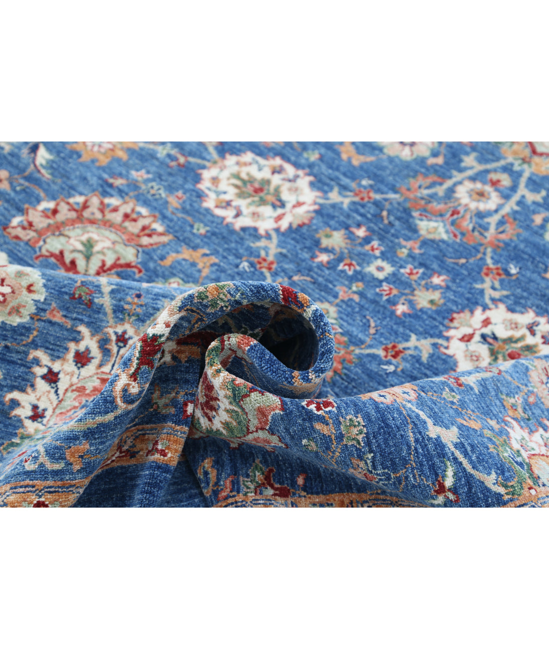 Hand Knotted Ziegler Farhan Wool Rug - 6'9'' x 8'10'' 6'9'' x 8'10'' (203 X 265) / Blue / N/A